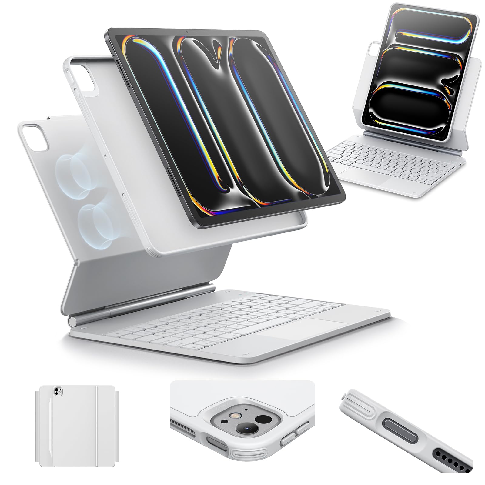 Foto 2 pulgar | Funda Con Teclado Esr Para Ipad Pro 13 Con Soporte Magnético, Color Blanco - Venta Internacional.