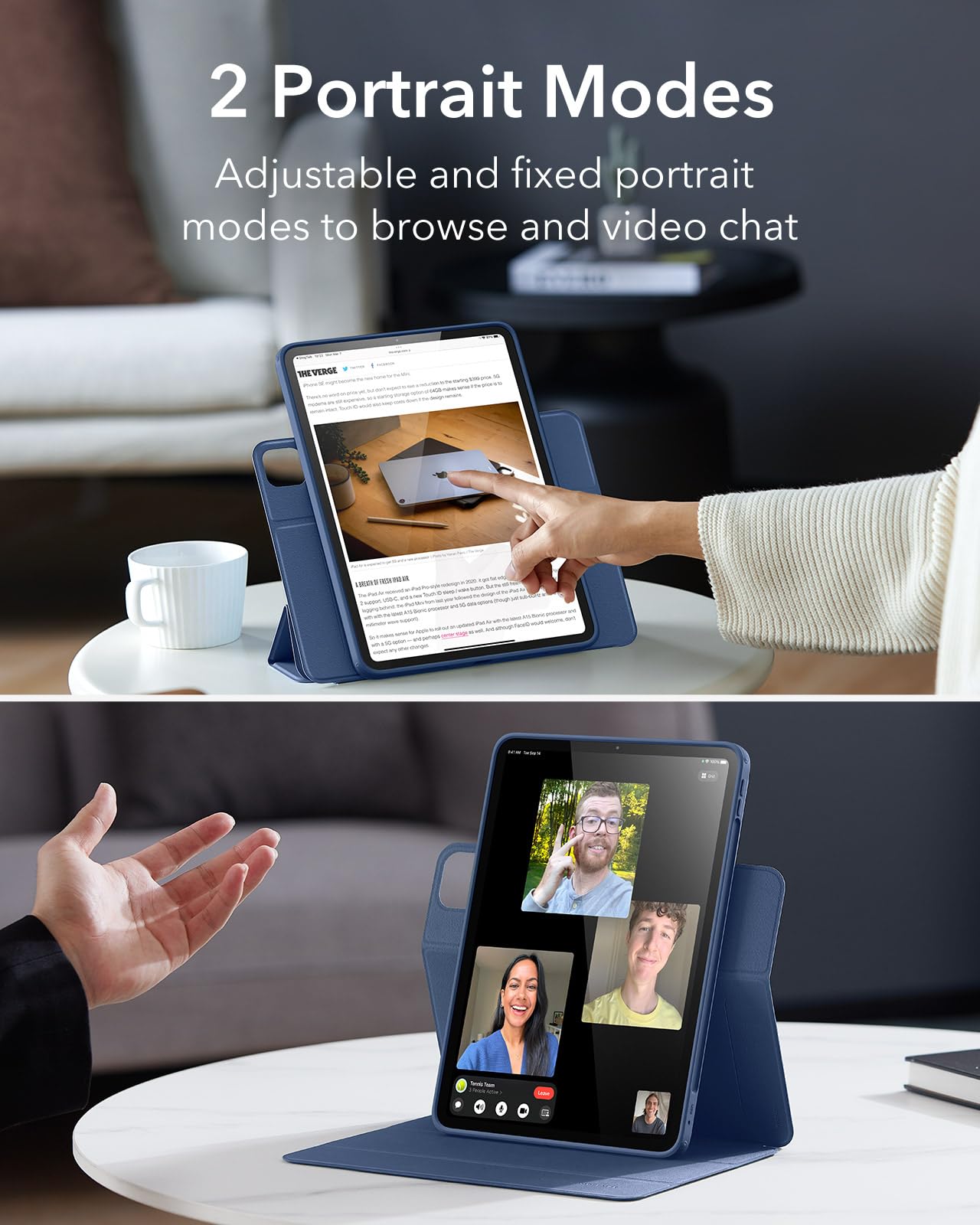 Foto 6 | Funda Esr Para Ipad Pro 11 2024 5.ª Generación Con Soporte Para Lápices, Color Azul Marino - Venta Internacional.