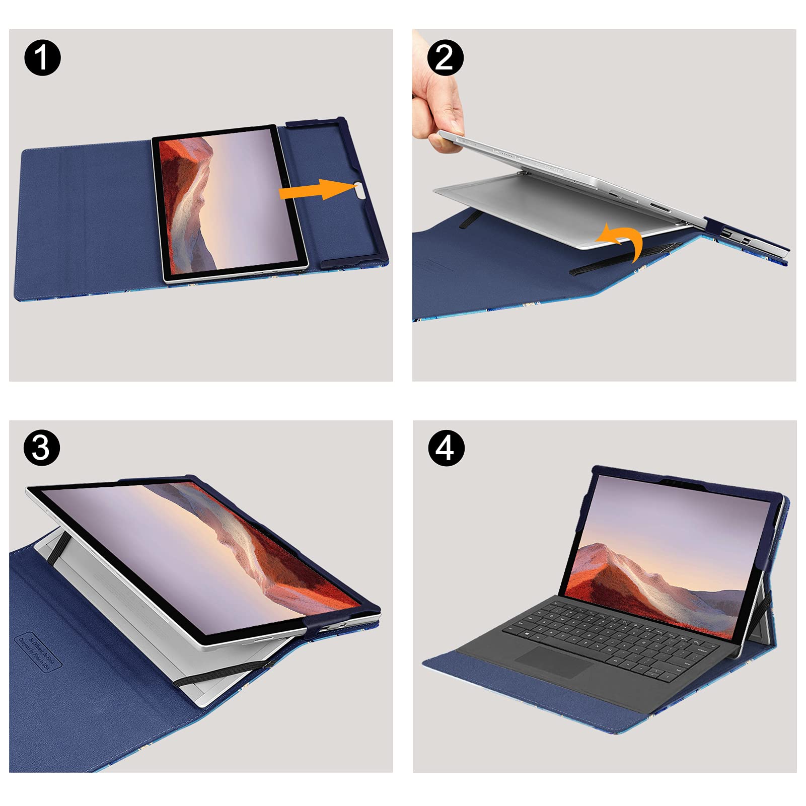 Foto 8 pulgar | Funda Fintie Para Microsoft Surface Pro 7 Plus De 12,3'' Con Bolsillo - Venta Internacional.