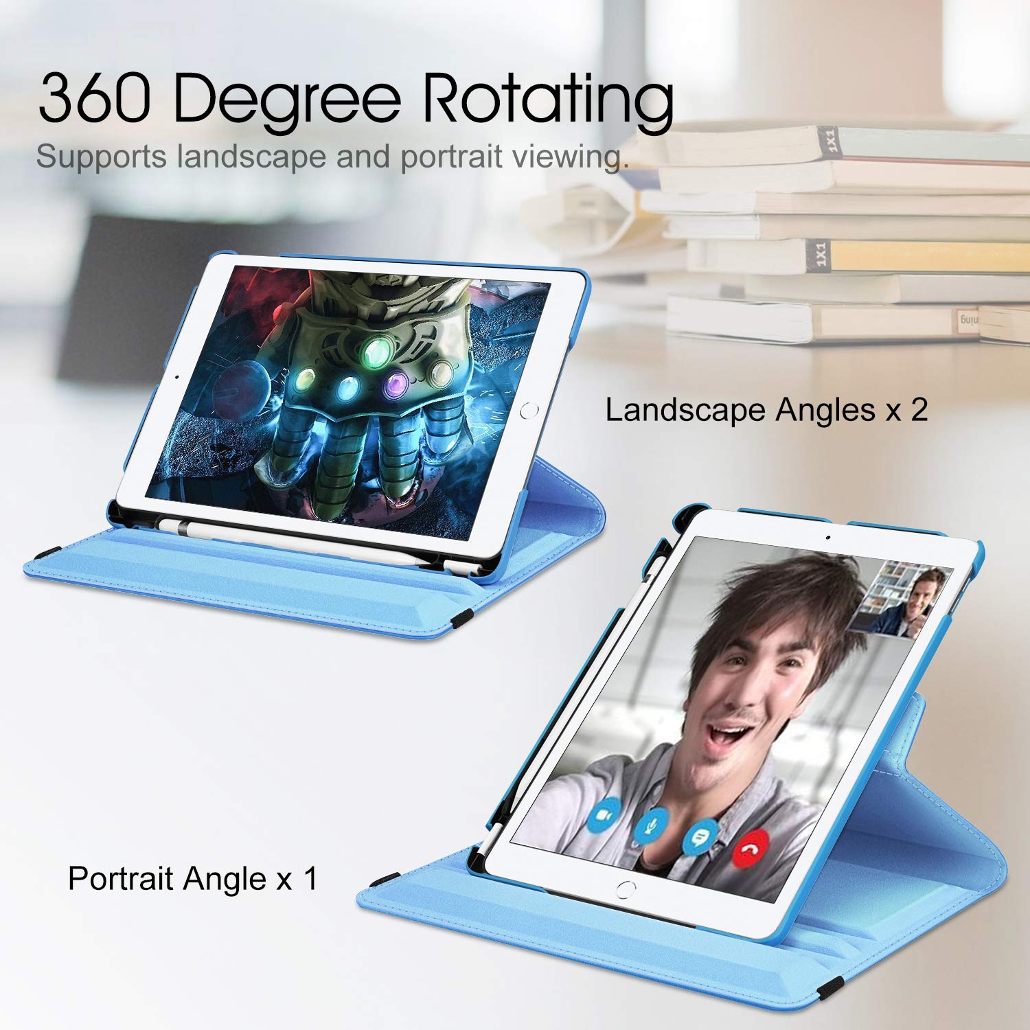 Foto 3 | Funda Giratoria Fintie Para Ipad De 9ª, 8ª Y 7ª Generación De 10,2 Pulgadas, Azul - Venta Internacional.