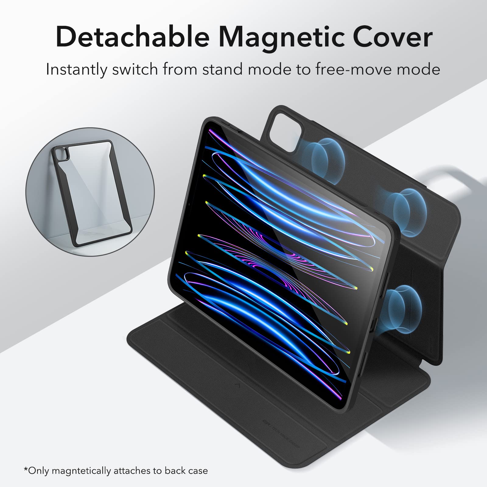 Foto 3 | Funda Esr Para Ipad Pro De 11 Pulgadas (2022/2021/2020/2018) Negra - Venta Internacional.