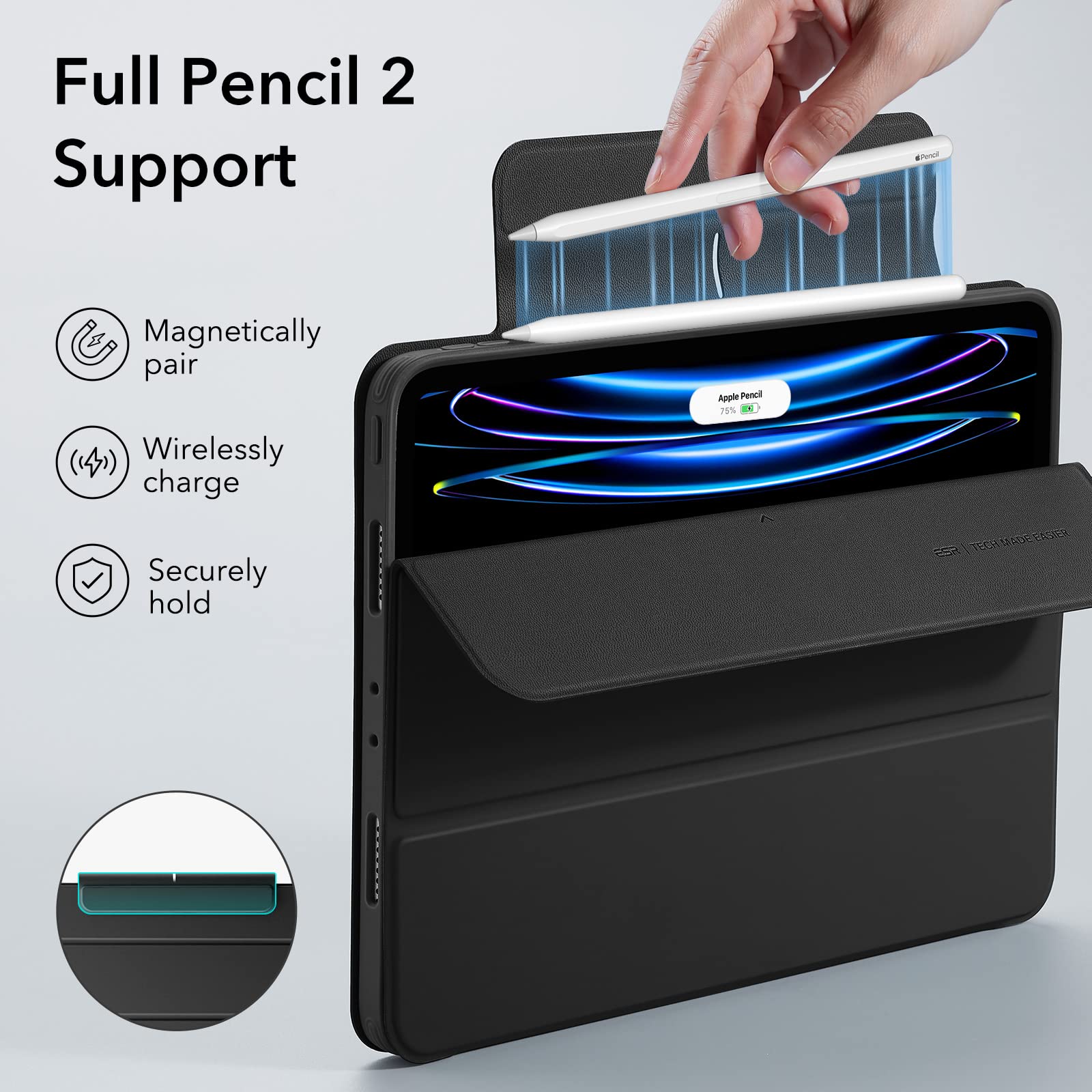 Foto 8 pulgar | Funda Esr Para Ipad Pro De 11 Pulgadas (2022/2021/2020/2018) Negra - Venta Internacional.