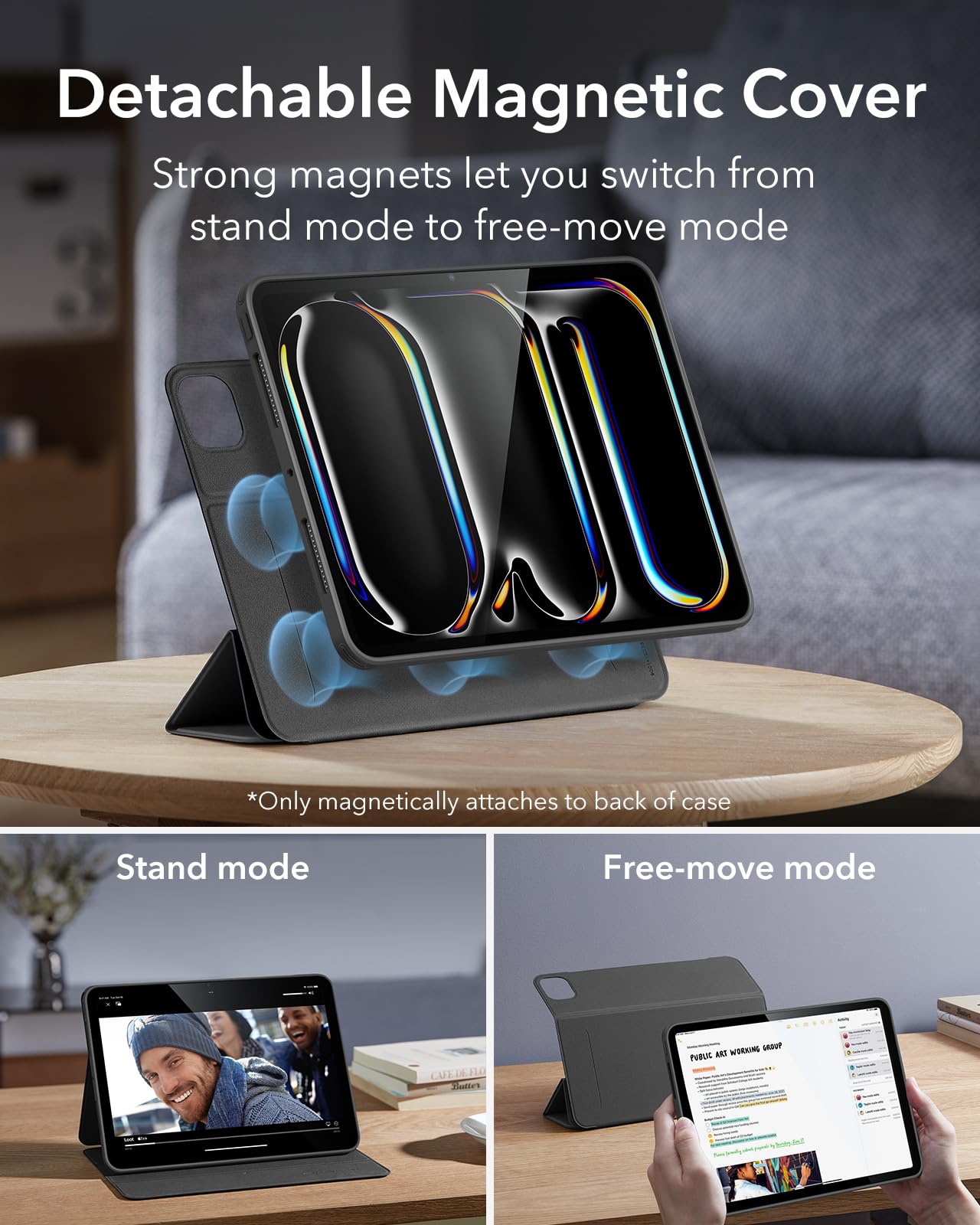 Foto 5 pulgar | Funda Esr Para Ipad Pro M4 (2024) De 13 Pulgadas Con Soporte Para Lápices, Color Negro - Venta Internacional.