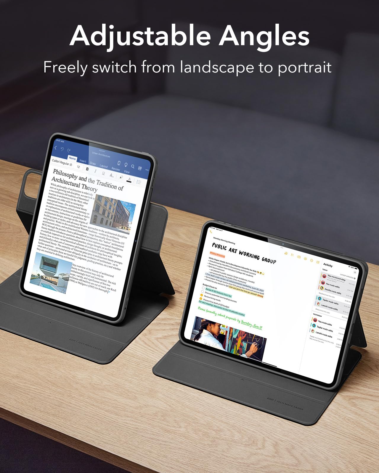 Foto 5 | Funda Esr Para Ipad Pro M4 (2024) De 13 Pulgadas Con Soporte Para Lápices, Color Negro - Venta Internacional.