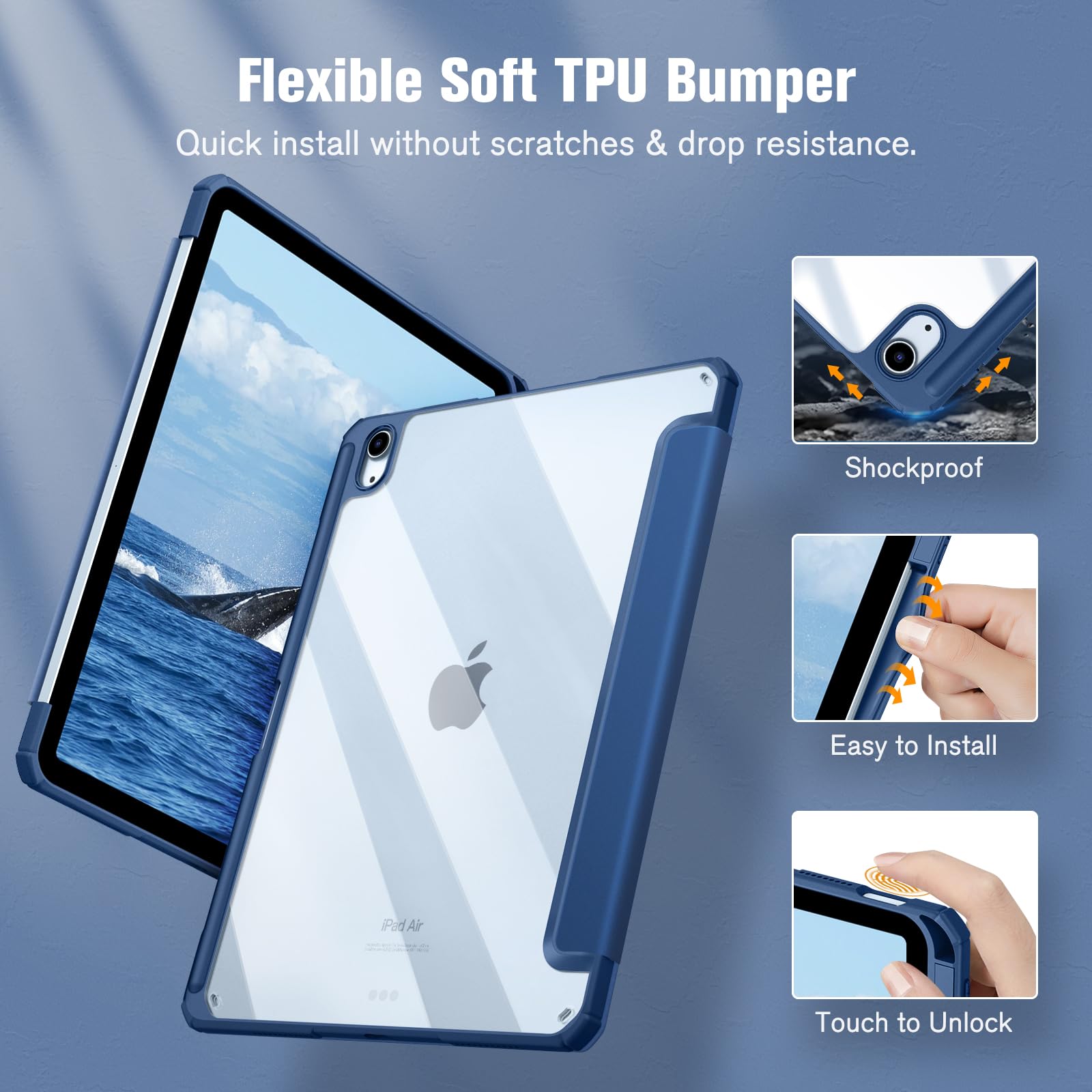 Foto 6 pulgar | Funda Fintie Hybrid Slim Para Ipad Air De 11 Pulgadas M3 (2025) /m2 (2024) - Venta Internacional.