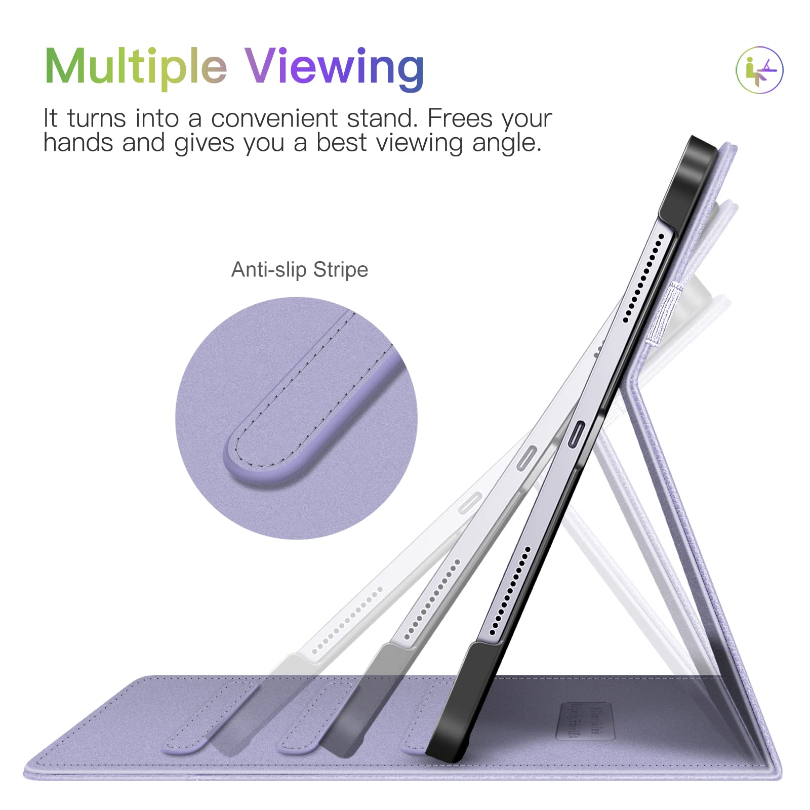 Foto 5 pulgar | Funda Fintie Para Ipad Air De 11 Pulgadas M3 (2025) /m2 (2024), Color Morado - Venta Internacional.