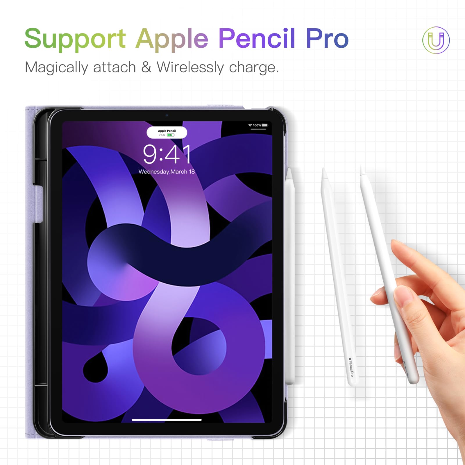 Foto 7 pulgar | Funda Fintie Para Ipad Air De 11 Pulgadas M3 (2025) /m2 (2024), Color Morado - Venta Internacional.