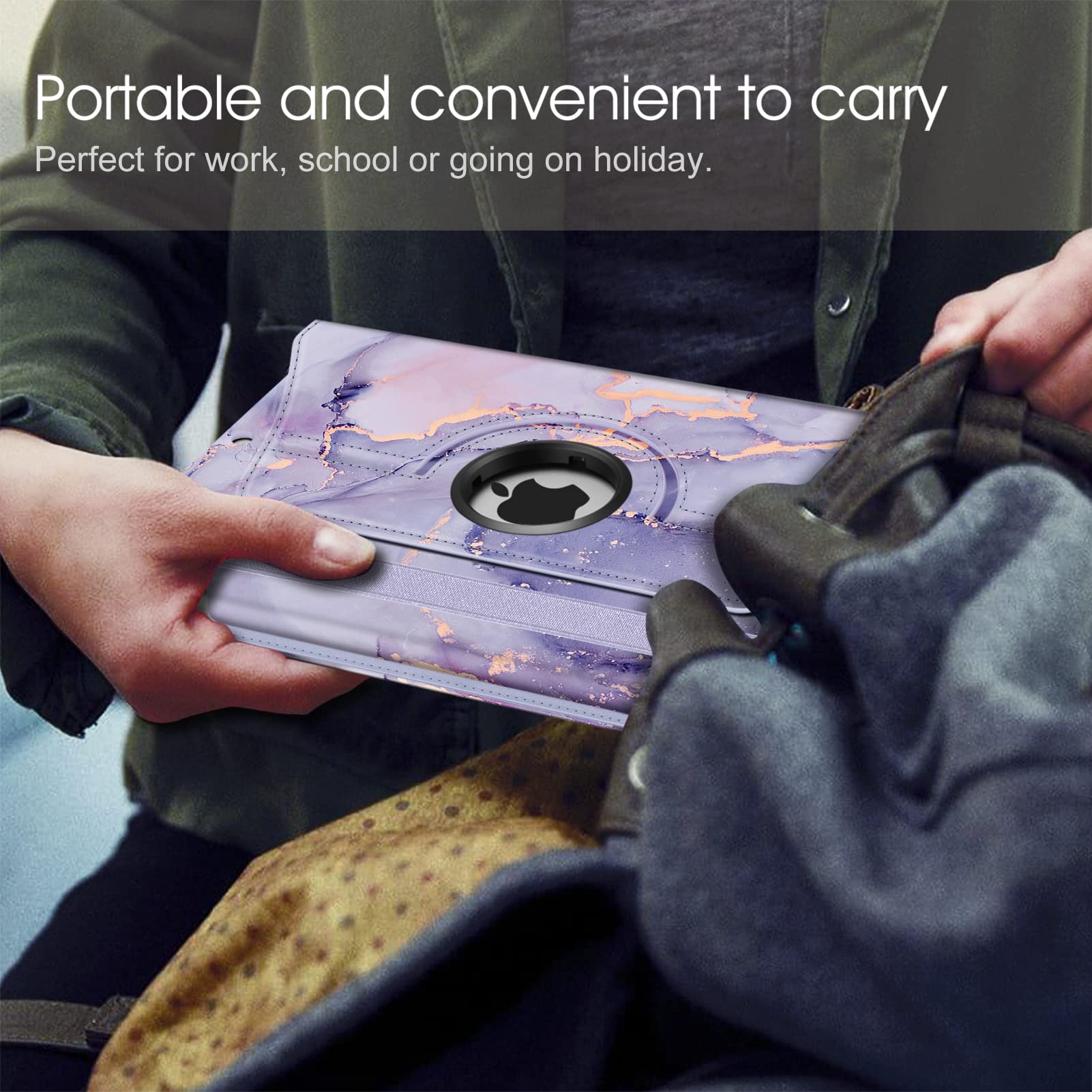 Foto 7 | Funda Giratoria Fintie Para Ipad De 9ª, 8ª Y 7ª Generación De 10,2 Pulgadas, Color Lila - Venta Internacional.
