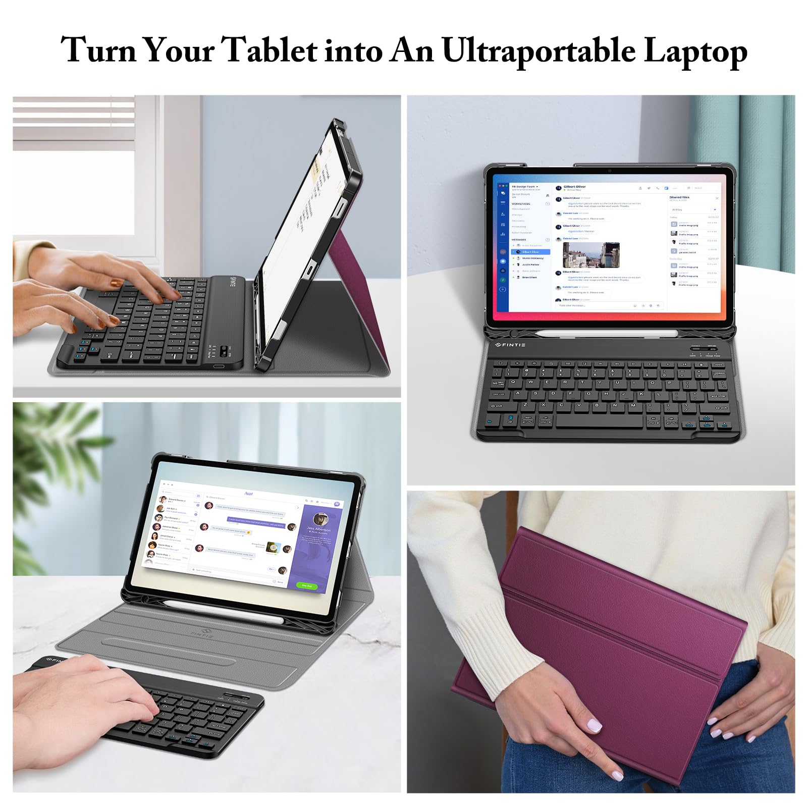 Foto 7 | Funda De Teclado Fintie Para Samsung Galaxy Tab S10 Fe/s9 Fe 5g - Venta Internacional.