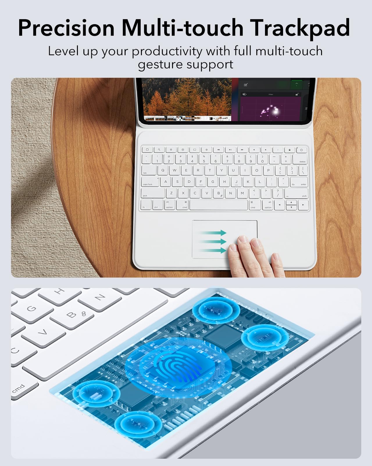 Foto 5 pulgar | Funda Con Teclado Esr Ascend Compatible Con Ipad Pro 12.9 Blanca - Venta Internacional.