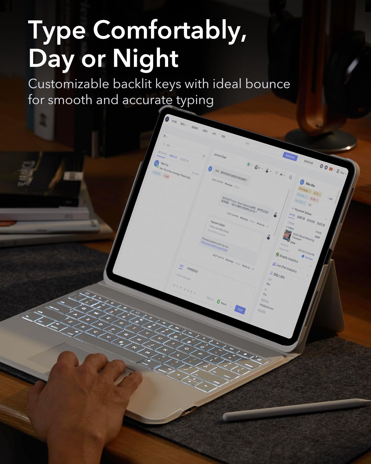 Foto 8 pulgar | Funda Con Teclado Esr Ascend Compatible Con Ipad Pro 12.9 Blanca - Venta Internacional.