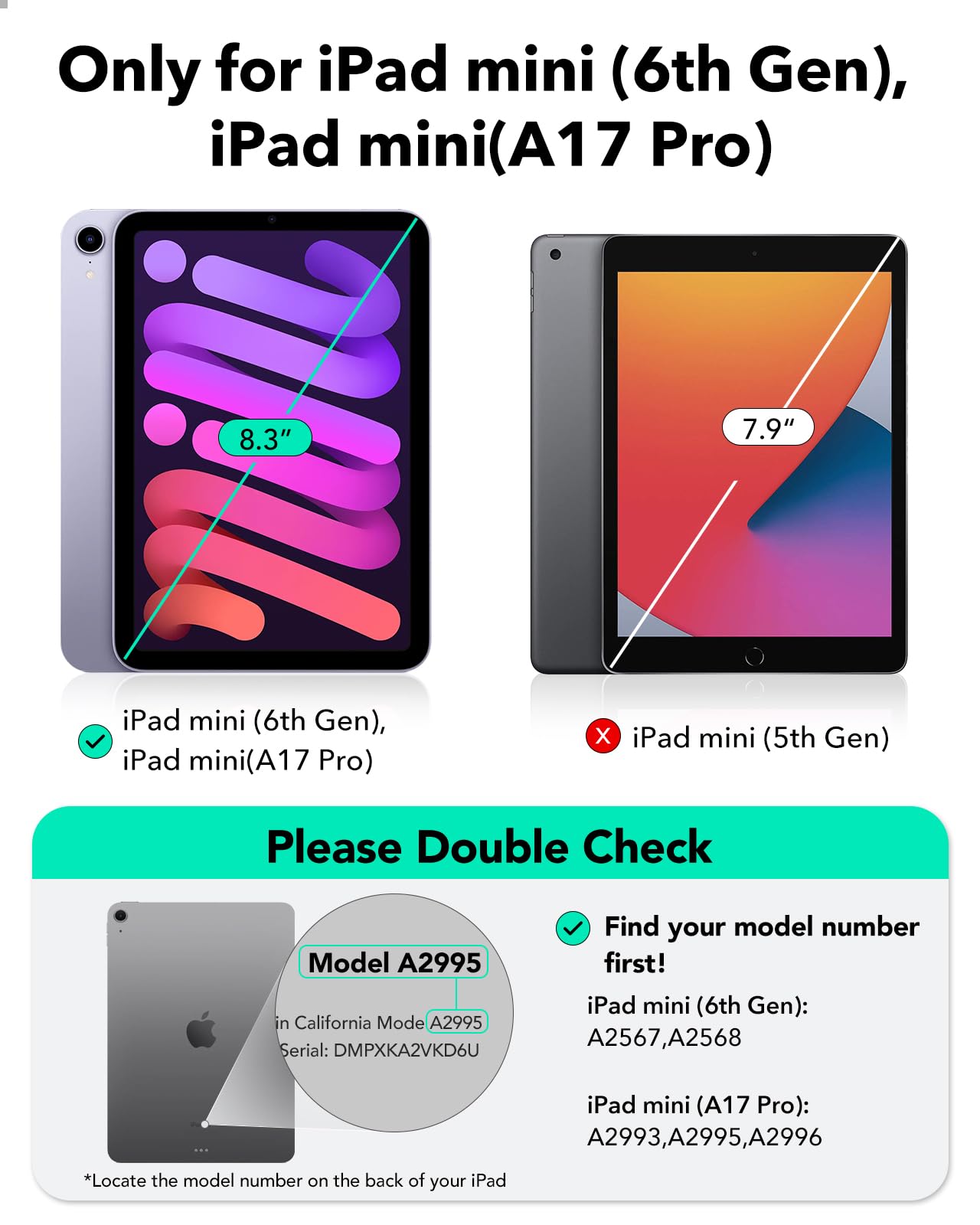 Foto 2 | Funda Esr Para Ipad Mini 7 A17 Pro, Ipad Mini De 7.ª Y 6.ª Generación - Venta Internacional.