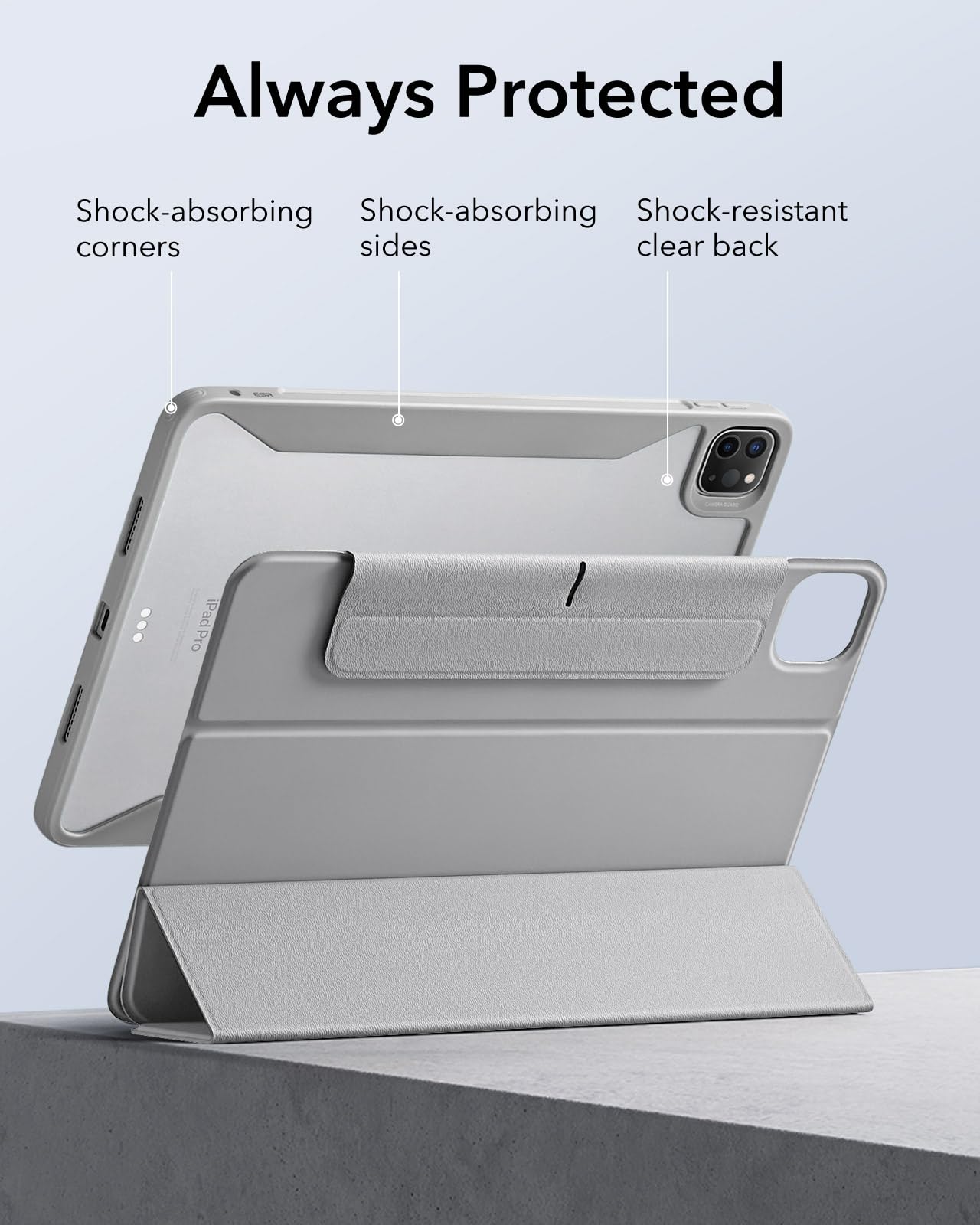 Foto 7 | Funda Esr Para Ipad Pro M4 De 13 Pulgadas (2024) Con Soporte Para Lápices, Color Gris - Venta Internacional.