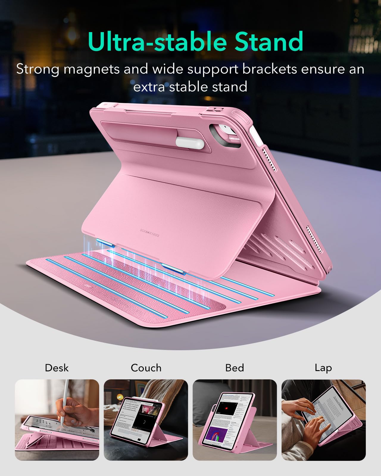 Foto 5 pulgar | Funda Esr Para Ipad A16 De 11.ª Y 10.ª Generación Con Funda Magnética, Color Rosa - Venta Internacional.
