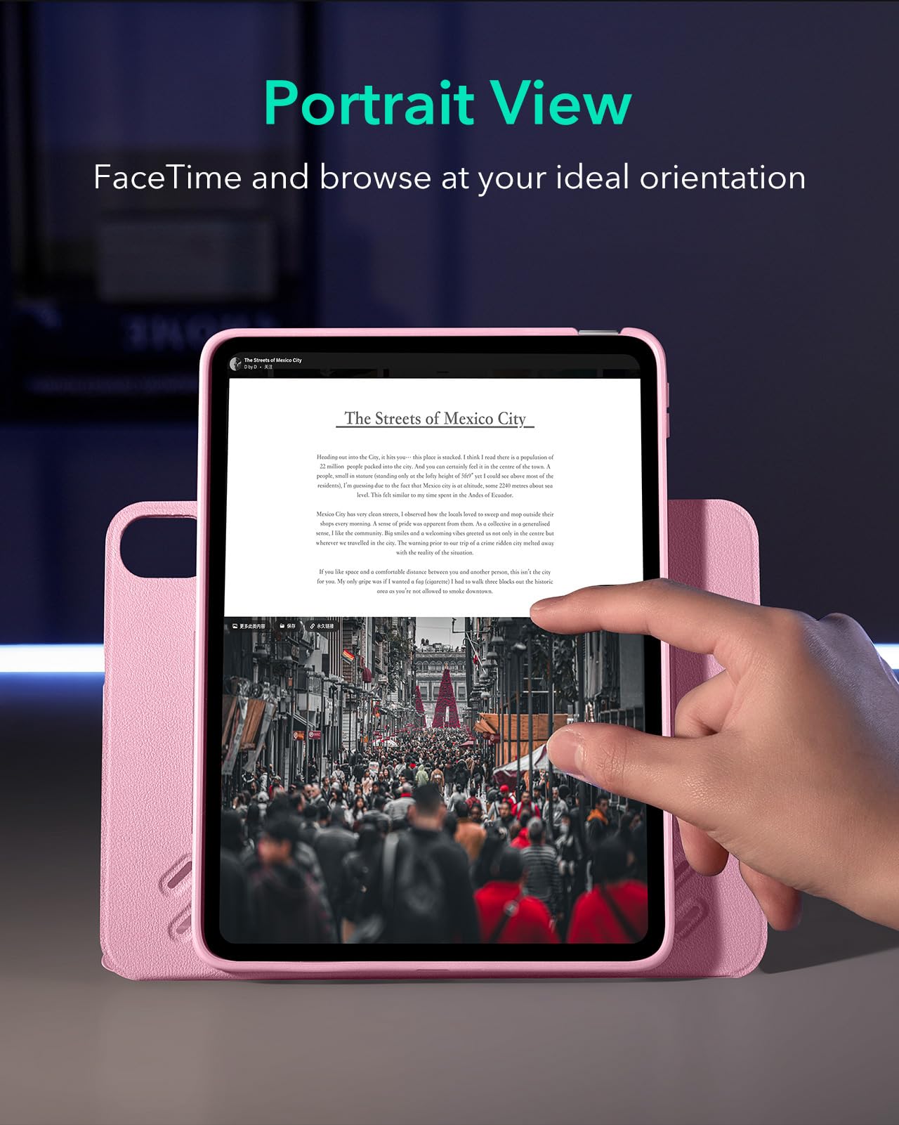 Foto 7 pulgar | Funda Esr Para Ipad A16 De 11.ª Y 10.ª Generación Con Funda Magnética, Color Rosa - Venta Internacional.