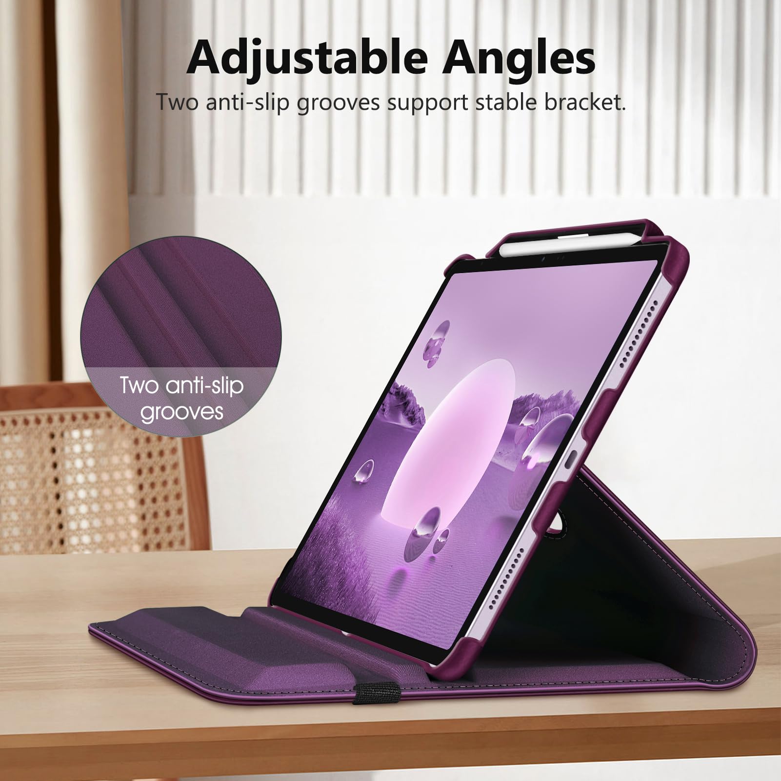 Foto 6 pulgar | Funda Giratoria Fintie Para Ipad Air De 13 Pulgadas (m3) 2025, Color Morado - Venta Internacional.