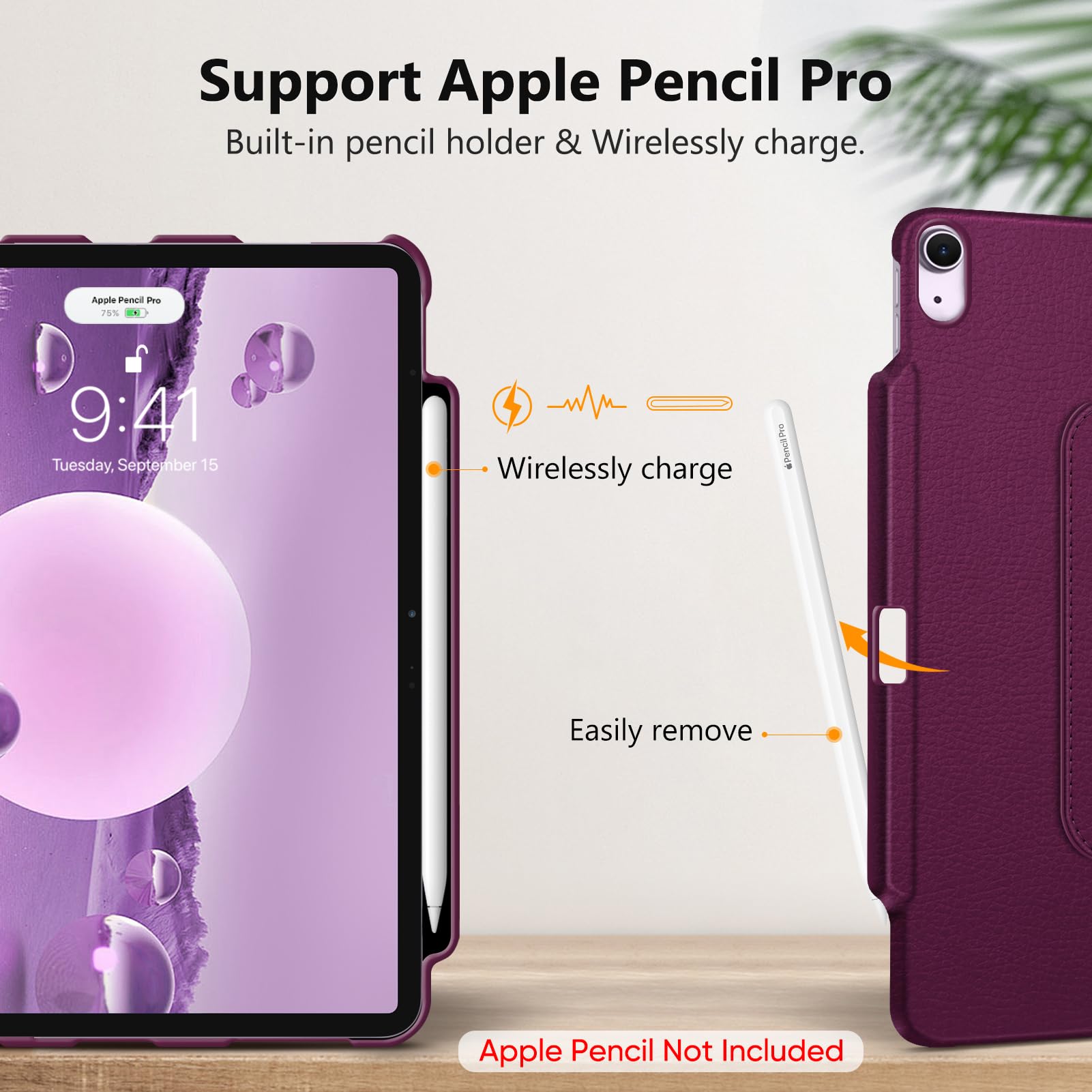 Foto 6 | Funda Giratoria Fintie Para Ipad Air De 13 Pulgadas (m3) 2025, Color Morado - Venta Internacional.