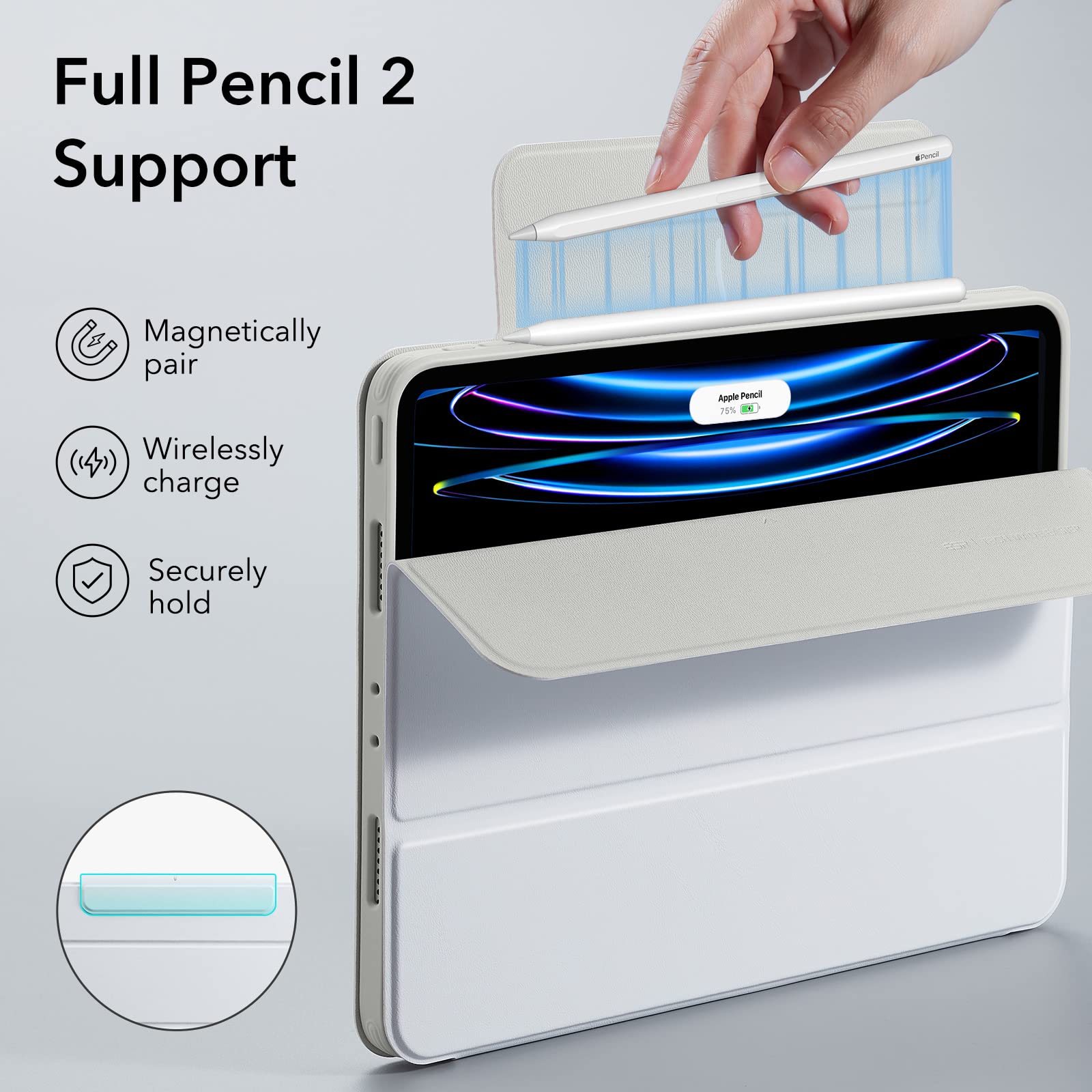 Foto 7 | Funda Esr Para Ipad Pro De 11 Pulgadas (2022/2021/2020/2018) Blanca - Venta Internacional.