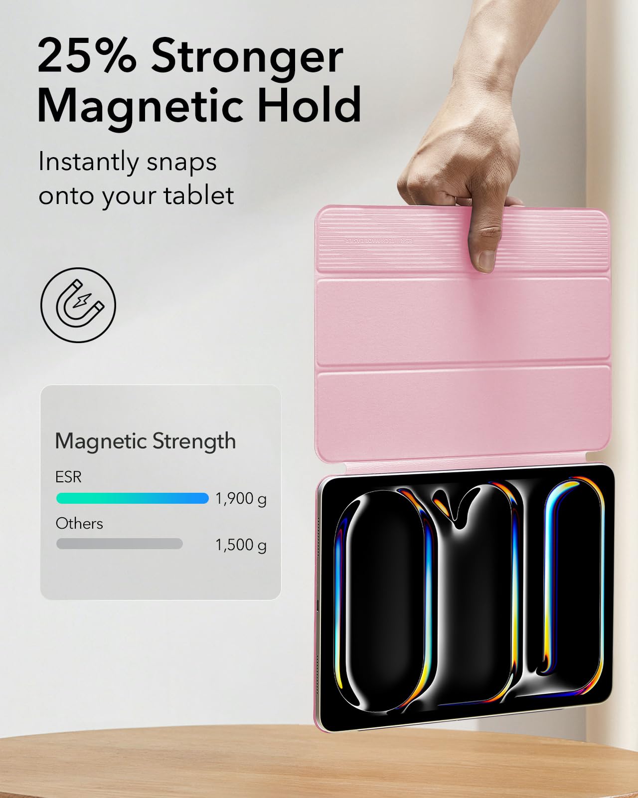 Foto 4 | Funda Esr Rebound Series Para Ipad Pro De 13 Pulgadas (2024), Color Rosa - Venta Internacional.