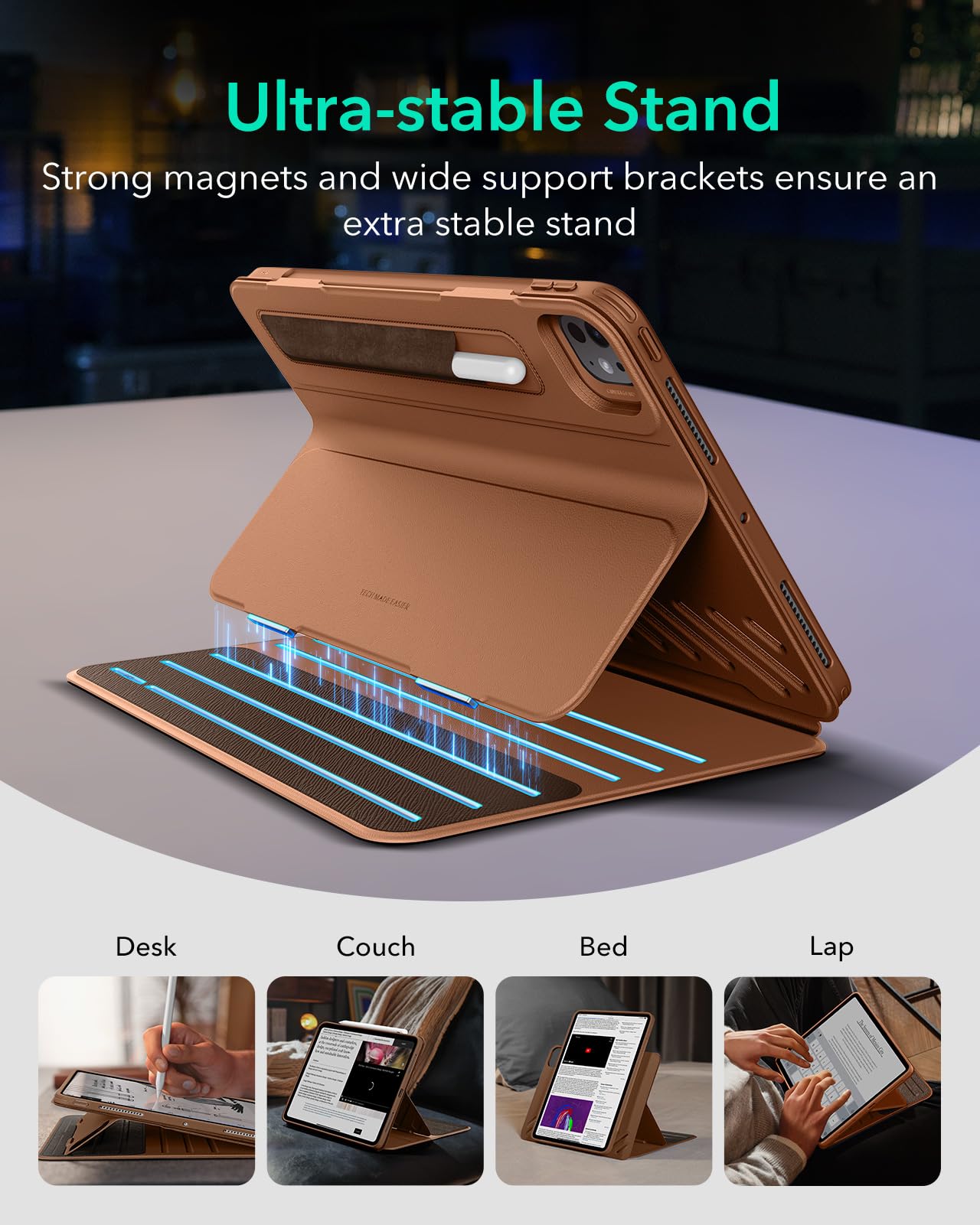 Foto 4 | Funda Esr Shift Series Para Ipad Pro De 11 Pulgadas (5.ª Generación, 2024), Color Marrón - Venta Internacional.