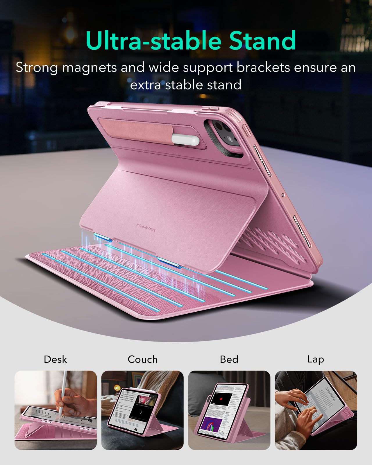 Foto 5 pulgar | Funda Esr Shift Series Para Ipad Pro 13 2024 Con Soporte Rosa - Venta Internacional.