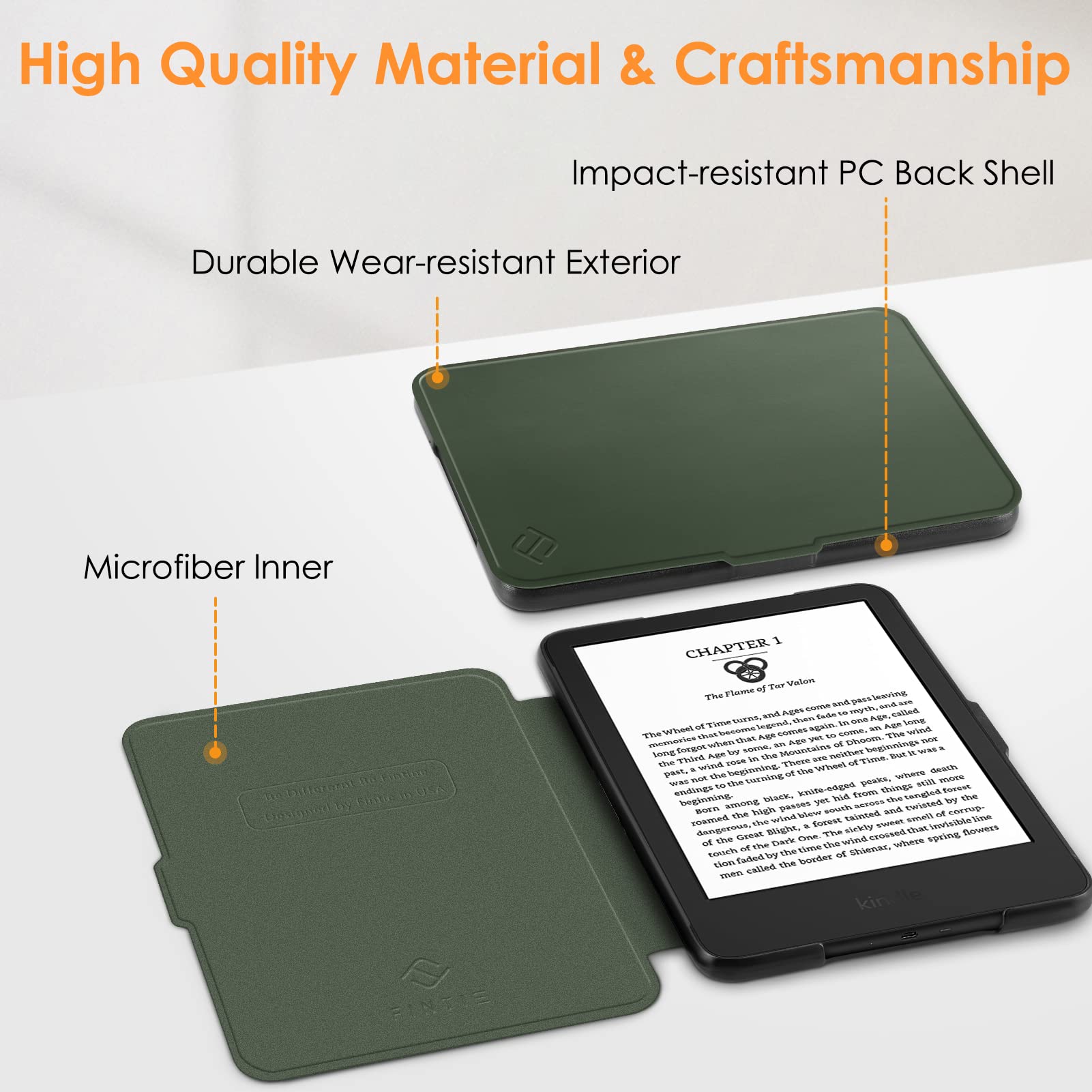 Foto 6 pulgar | Funda Fintie Slimshell Para Kindle 11.ª Generación 2024/2022, Color Verde - Venta Internacional.
