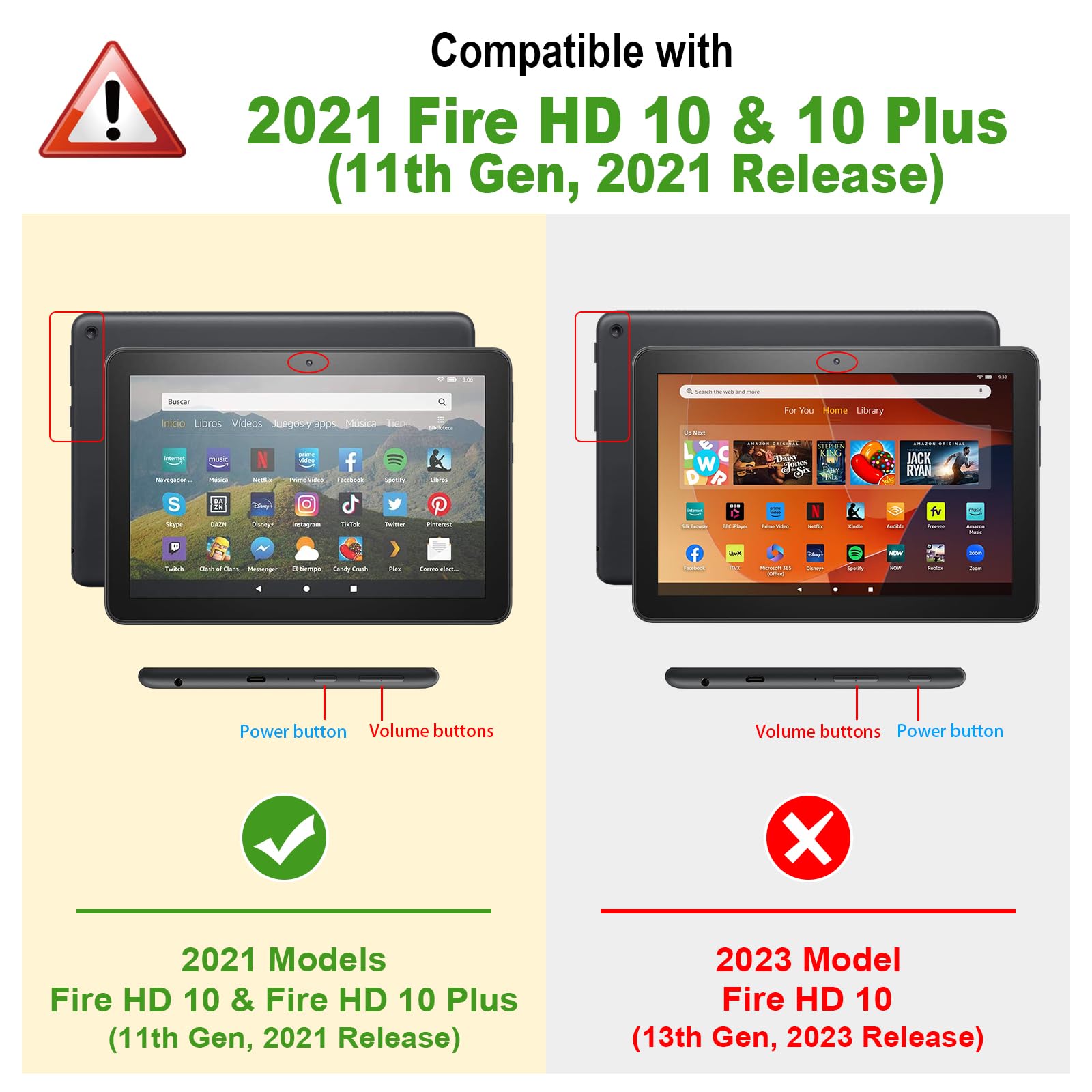Foto 3 pulgar | Funda Fintie Para Amazon Fire Hd 10 Y Fire Hd 10 Plus 2021 Negra - Venta Internacional.