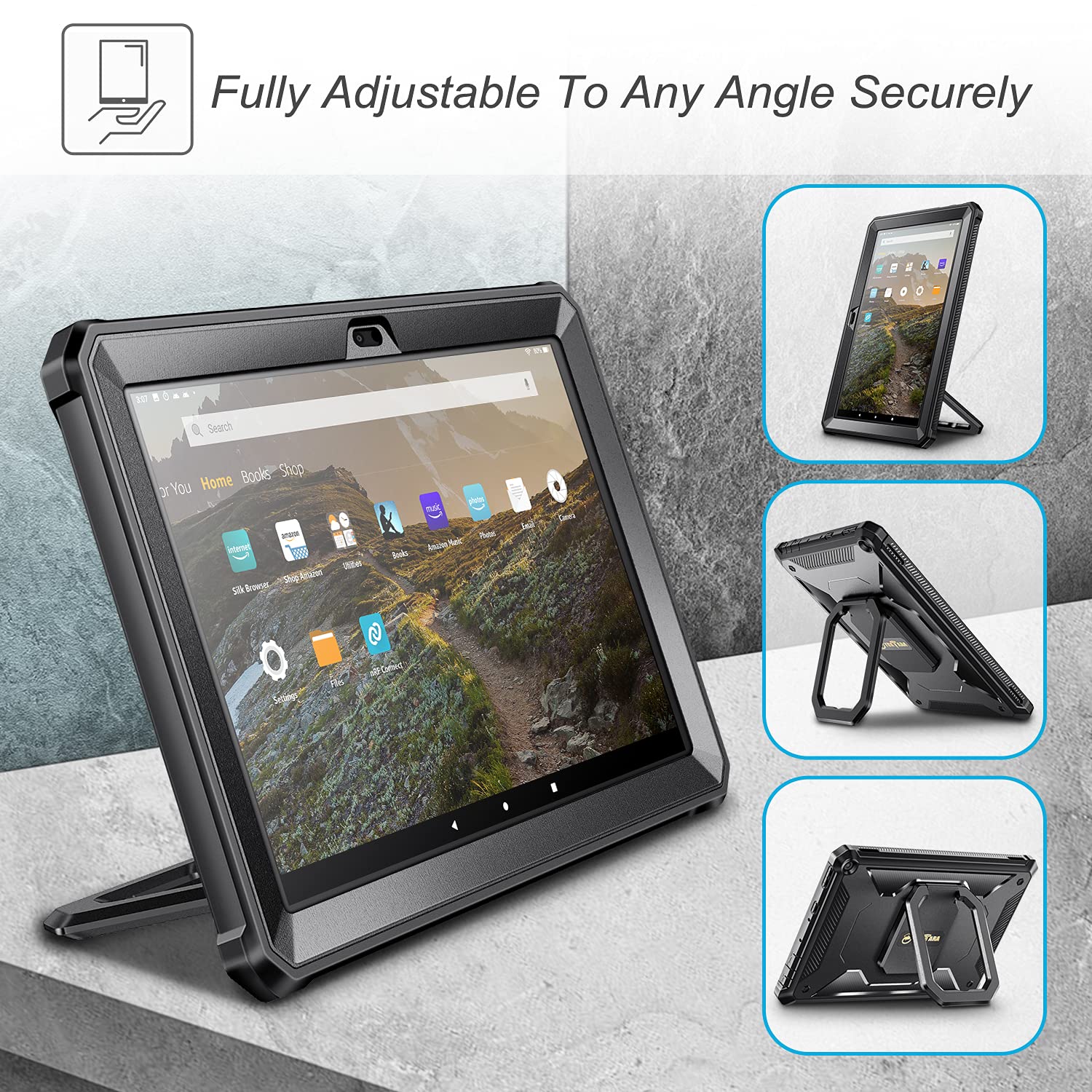 Foto 5 pulgar | Funda Fintie Para Amazon Fire Hd 10 Y Fire Hd 10 Plus 2021 Negra - Venta Internacional.