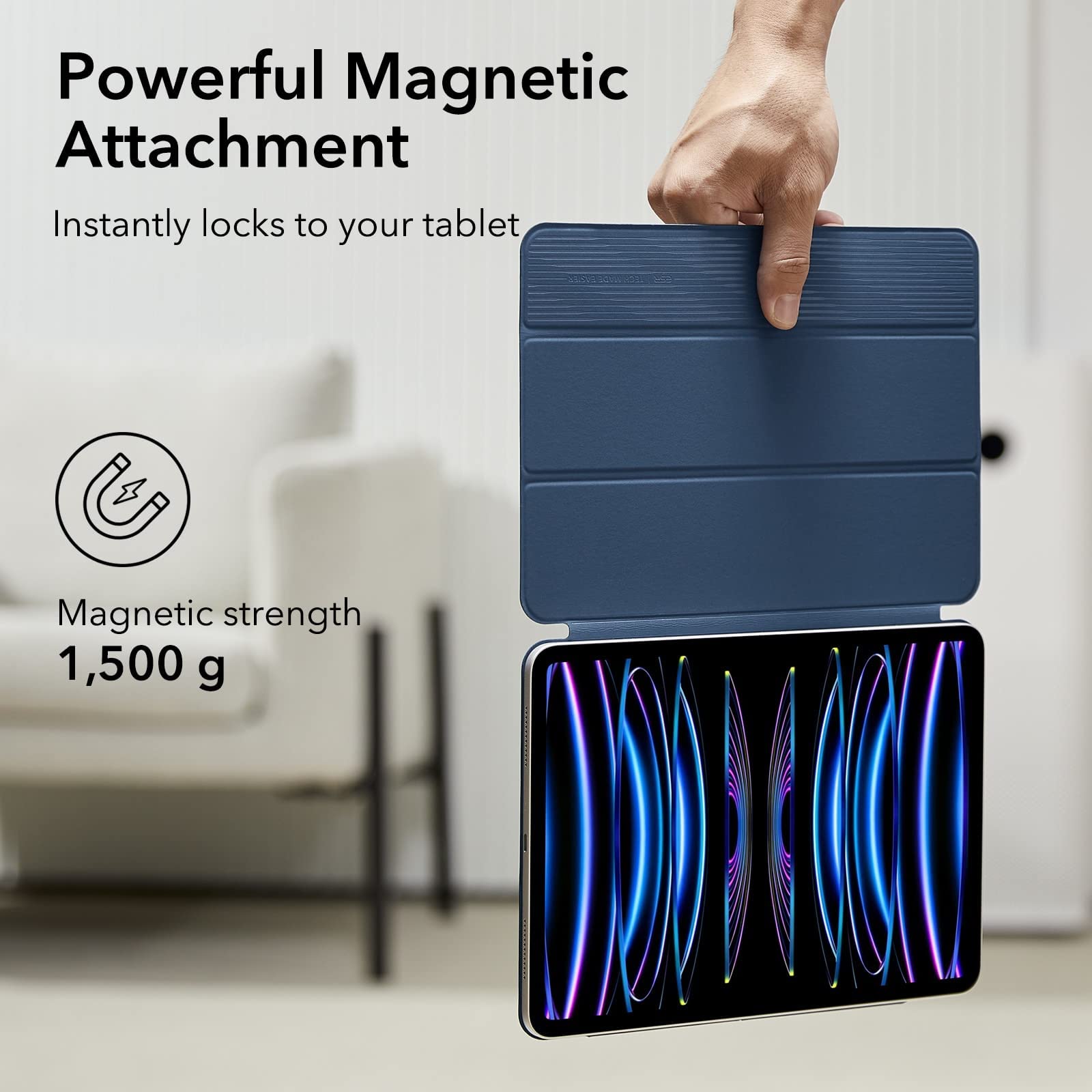 Foto 4 pulgar | Funda Esr Rebound Magnetic Para Ipad Pro 11'' (06/2020), Color Azul Marino - Venta Internacional.
