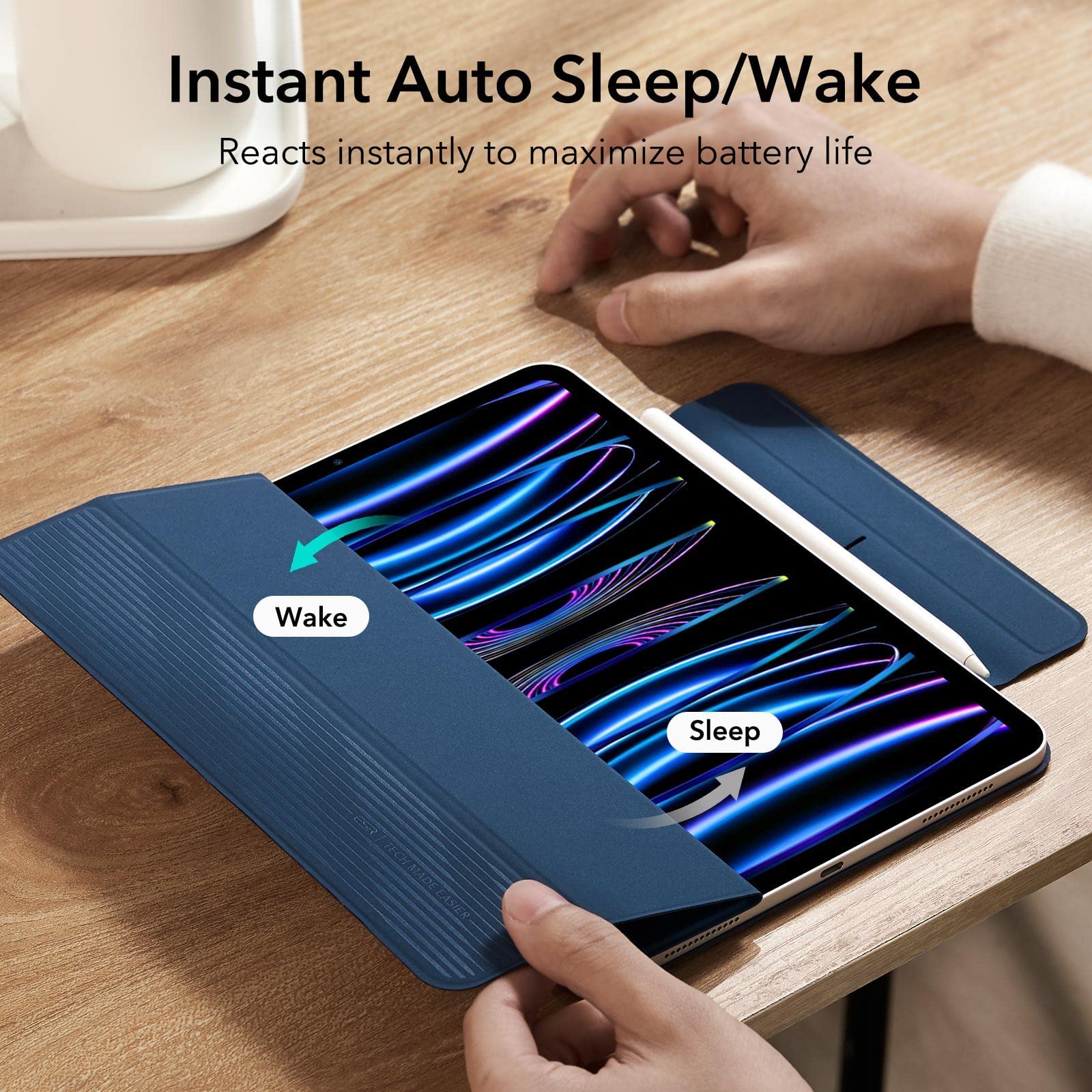Foto 8 pulgar | Funda Esr Rebound Magnetic Para Ipad Pro 11'' (06/2020), Color Azul Marino - Venta Internacional.