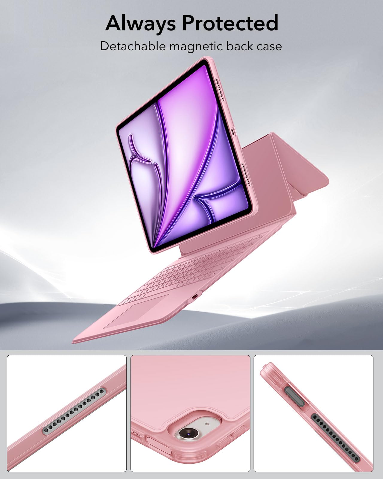 Foto 7 pulgar | Funda Con Teclado Esr Ascend Para Ipad Air De 13 Pulgadas Con Teclado Rosa - Venta Internacional.