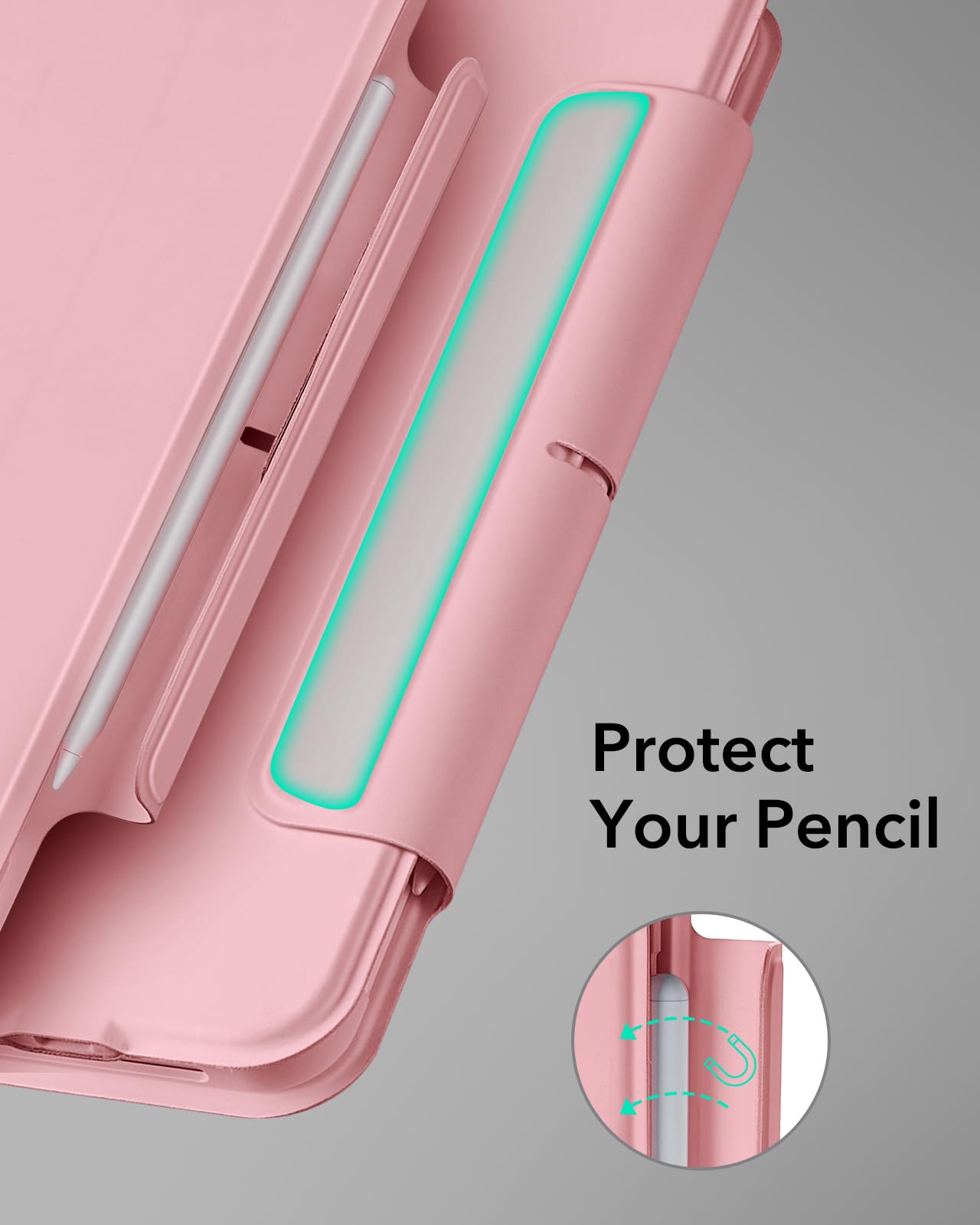 Foto 8 pulgar | Funda Con Teclado Esr Ascend Para Ipad Air De 13 Pulgadas Con Teclado Rosa - Venta Internacional.