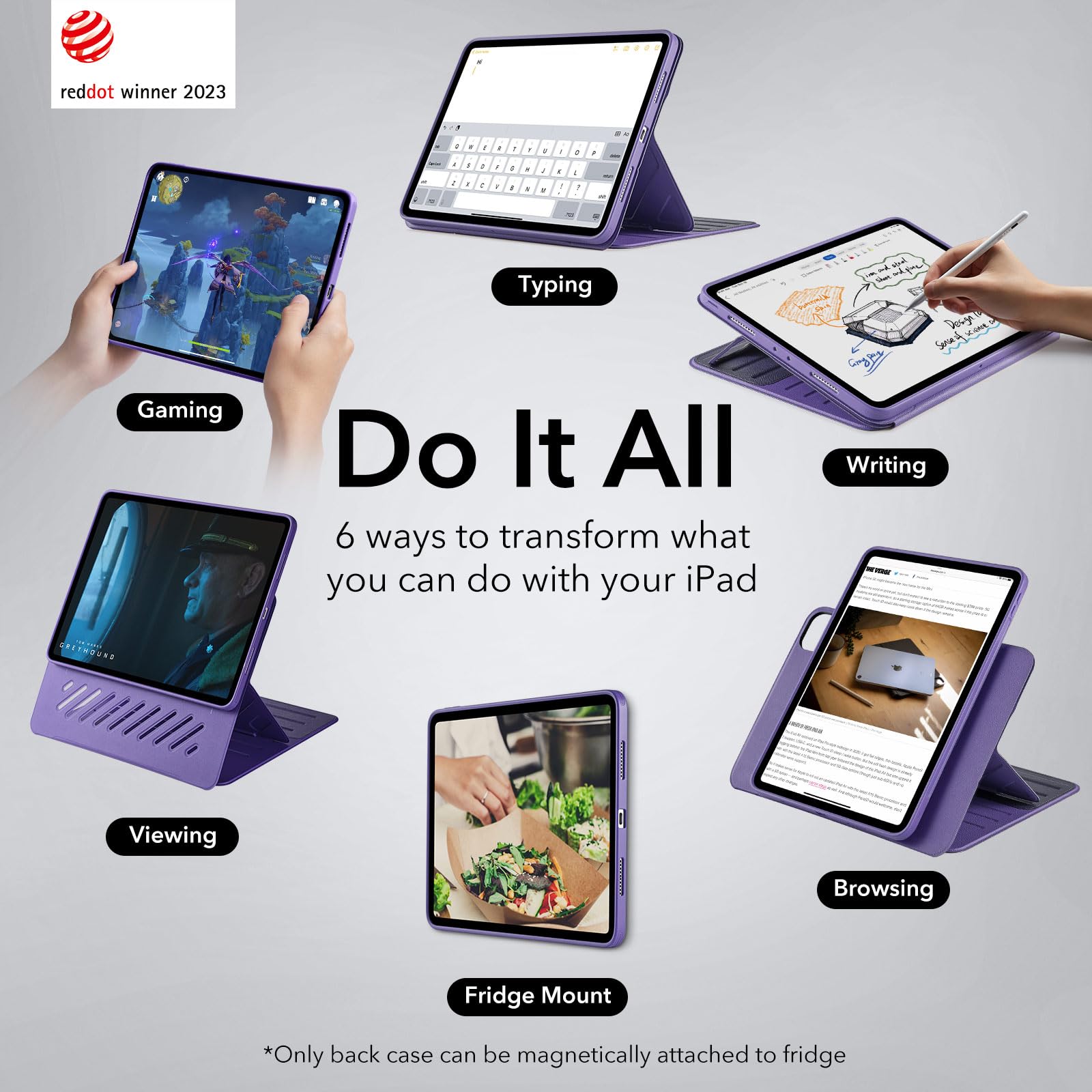 Foto 4 pulgar | Funda Esr Para Ipad Pro 12.9 (6.ª Y 5.ª Gen., 2022/2021), Color Morado - Venta Internacional.