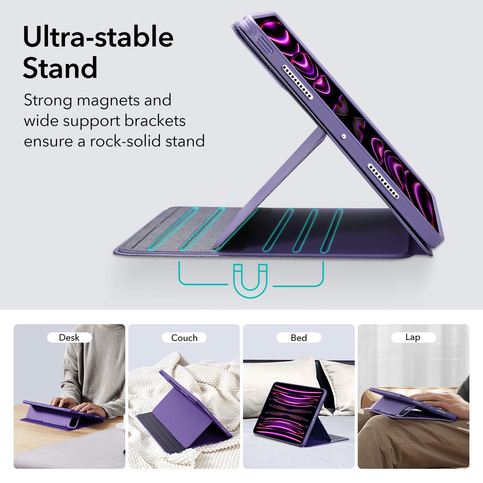 Foto 5 pulgar | Funda Esr Para Ipad Pro 12.9 (6.ª Y 5.ª Gen., 2022/2021), Color Morado - Venta Internacional.