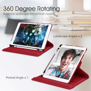 Foto 4 | Funda Giratoria Fintie Para Ipad De 9ª, 8ª Y 7ª Generación De 10,2 Pulgadas, Color Rojo Amapola - Venta Internacional.