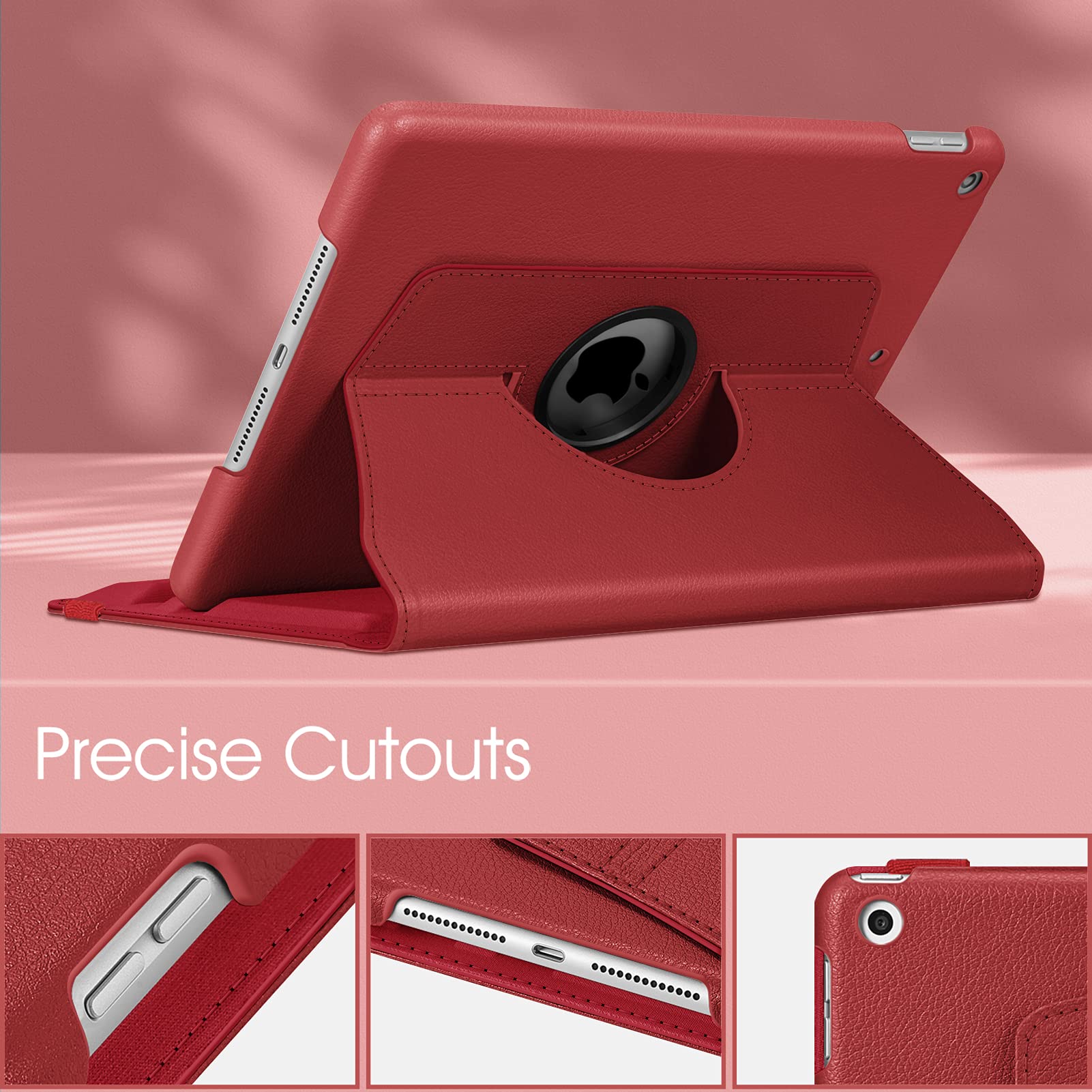Foto 7 pulgar | Funda Giratoria Fintie Para Ipad De 9ª, 8ª Y 7ª Generación De 10,2 Pulgadas, Color Rojo Amapola - Venta Internacional.