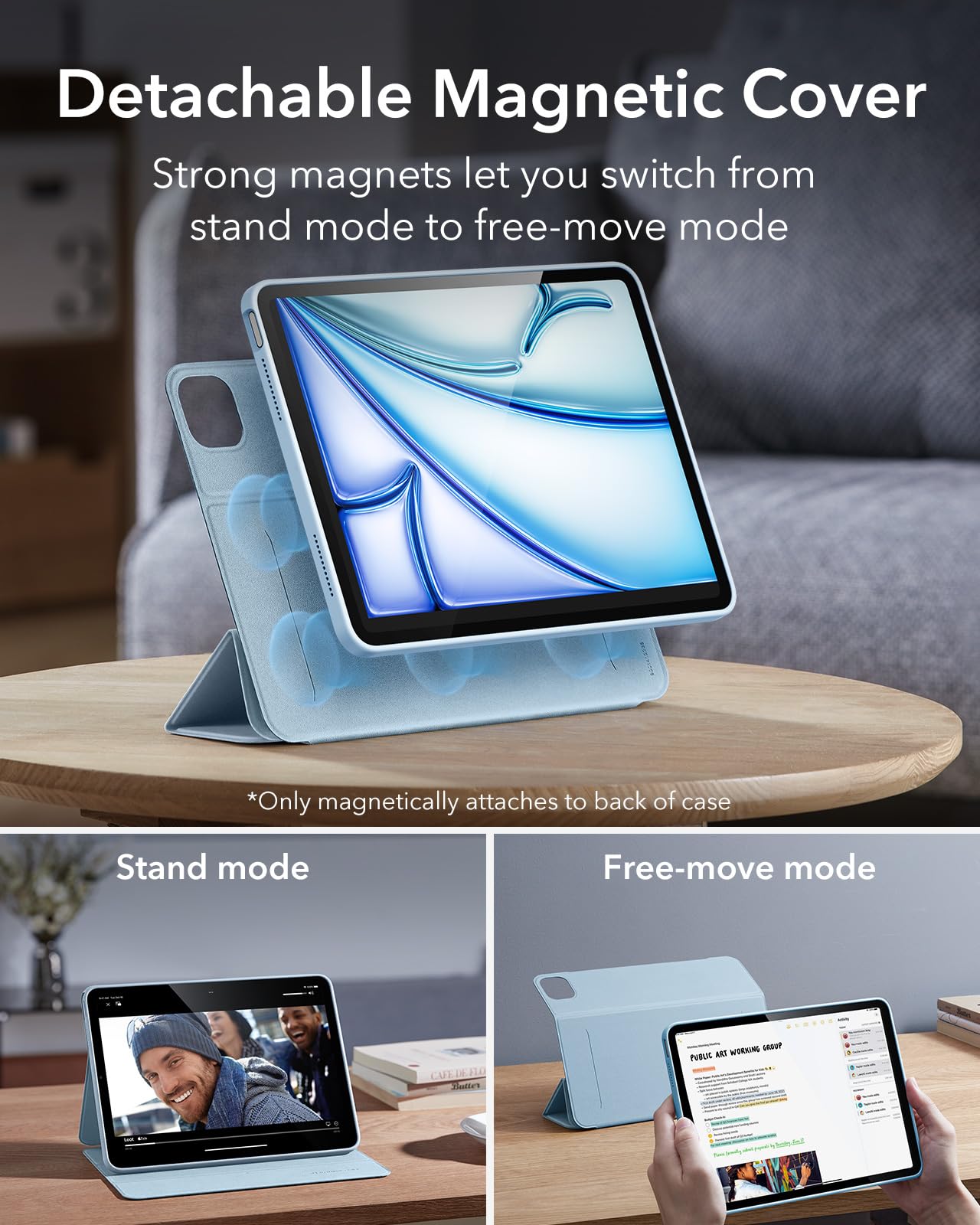 Foto 5 pulgar | Funda Para Ipad Air Esr De 11 Pulgadas 2025 M3/m2 Con Soporte Para Lápices Sky Bl - Venta Internacional.