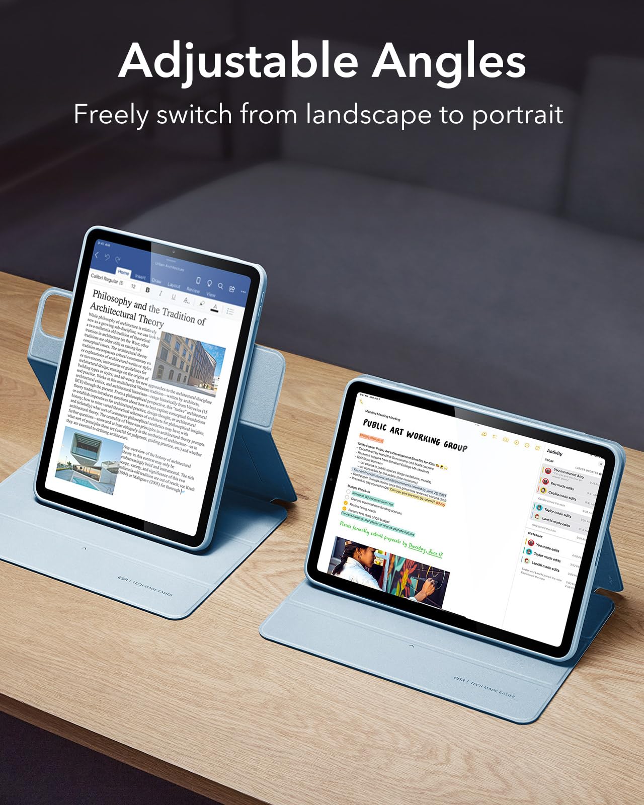 Foto 6 pulgar | Funda Para Ipad Air Esr De 11 Pulgadas 2025 M3/m2 Con Soporte Para Lápices Sky Bl - Venta Internacional.