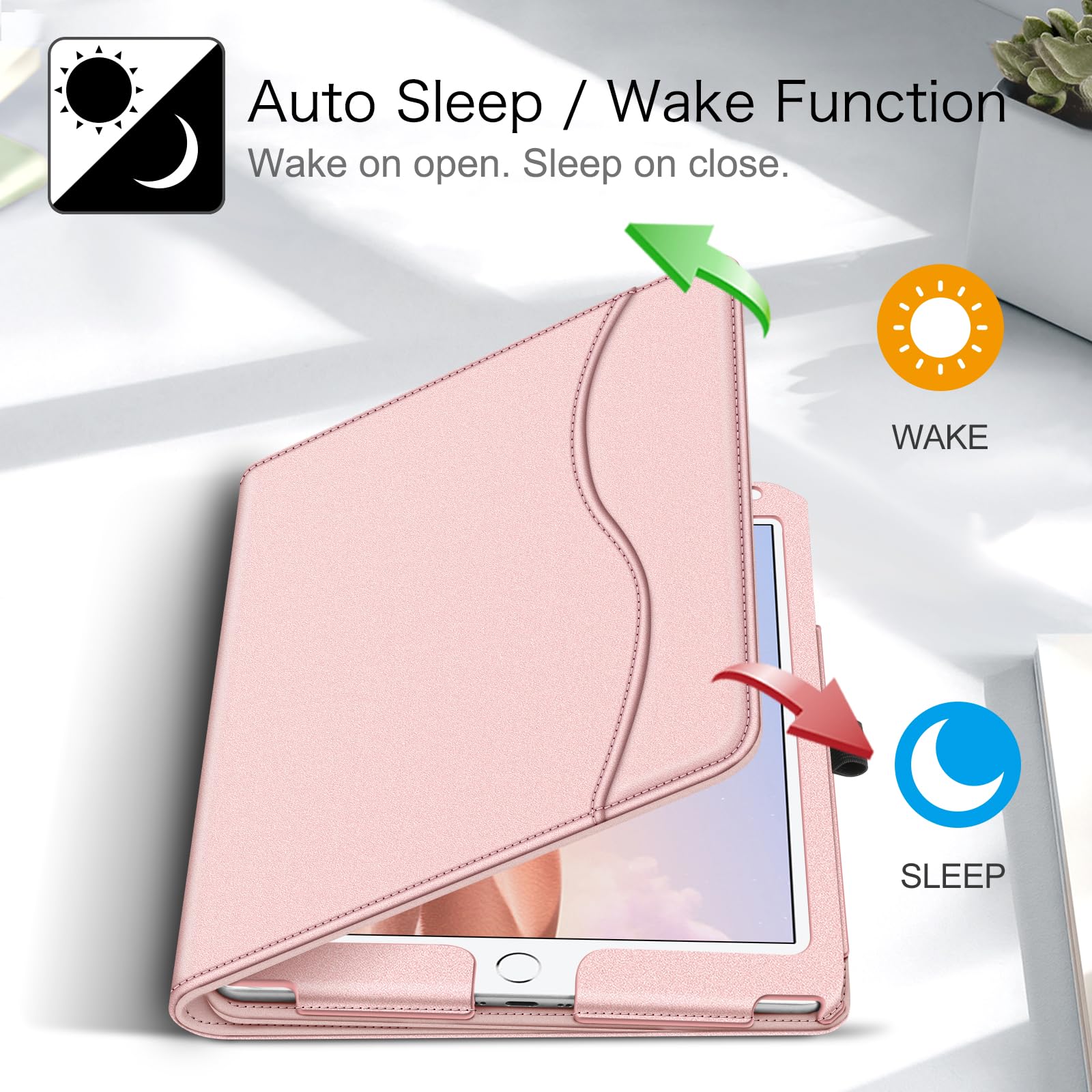 Foto 4 pulgar | Funda Fintie Para Ipad 6ª Y 5ª Generación, Ipad Air 2/air 1, Oro Rosa - Venta Internacional.