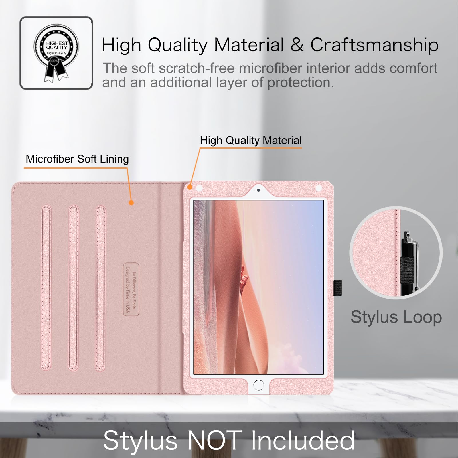 Foto 6 | Funda Fintie Para Ipad 6ª Y 5ª Generación, Ipad Air 2/air 1, Oro Rosa - Venta Internacional.