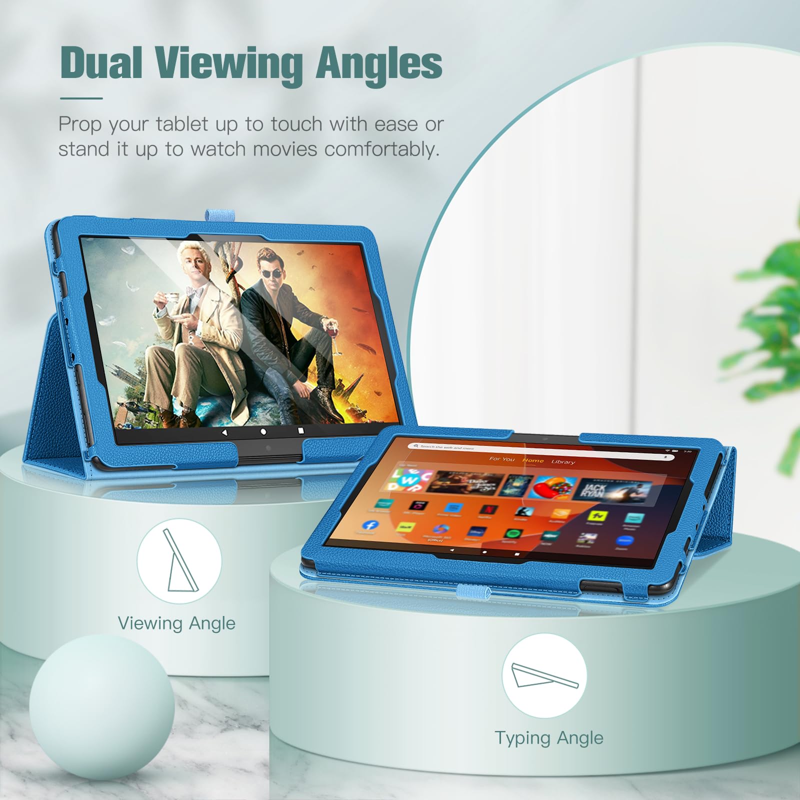 Foto 5 pulgar | Funda Tipo Folio Fintie Para Tablet Amazon Fire Hd 10/10 Plus, Color Azul - Venta Internacional.