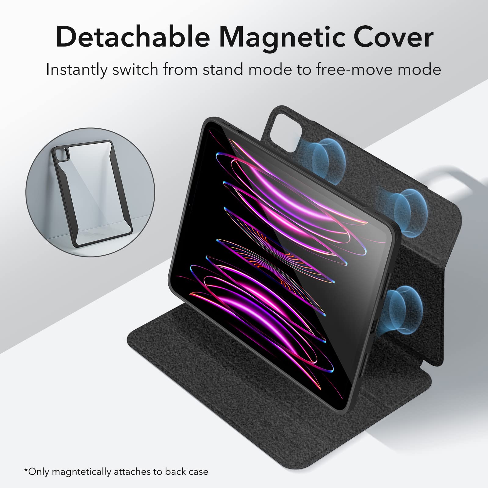 Foto 4 pulgar | Funda Esr Para Ipad Pro 12.9 (2022/2021) Con Soporte Para Lápices, Color Negro - Venta Internacional.
