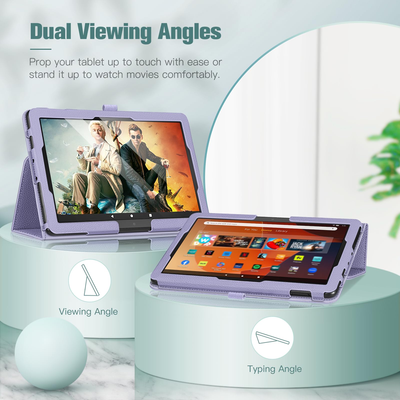 Foto 4 | Funda Tipo Folio Fintie Para Tablet Amazon Fire Hd 10/10 Plus, Color Morado - Venta Internacional.