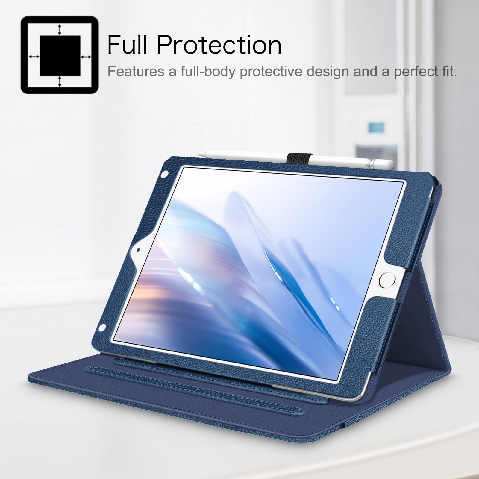 Foto 8 pulgar | Funda Fintie Para Ipad De 6.ª Y 5.ª Generación, Ipad Air 2/air 1, Color Azul Marino - Venta Internacional.