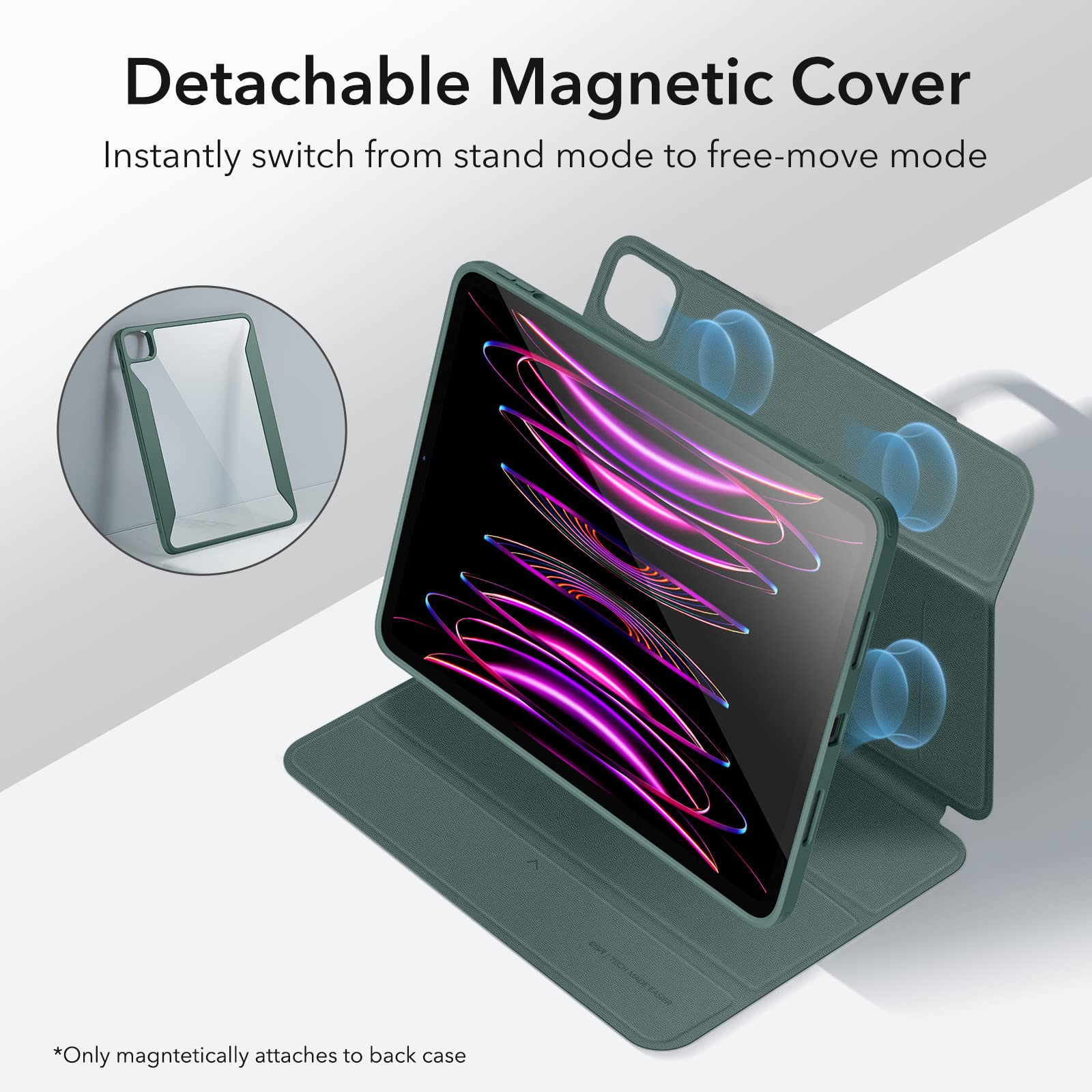 Foto 4 pulgar | Funda Esr Para Ipad Pro 12.9 (2022/2021) Con Soporte Para Lápices, Color Verde - Venta Internacional.