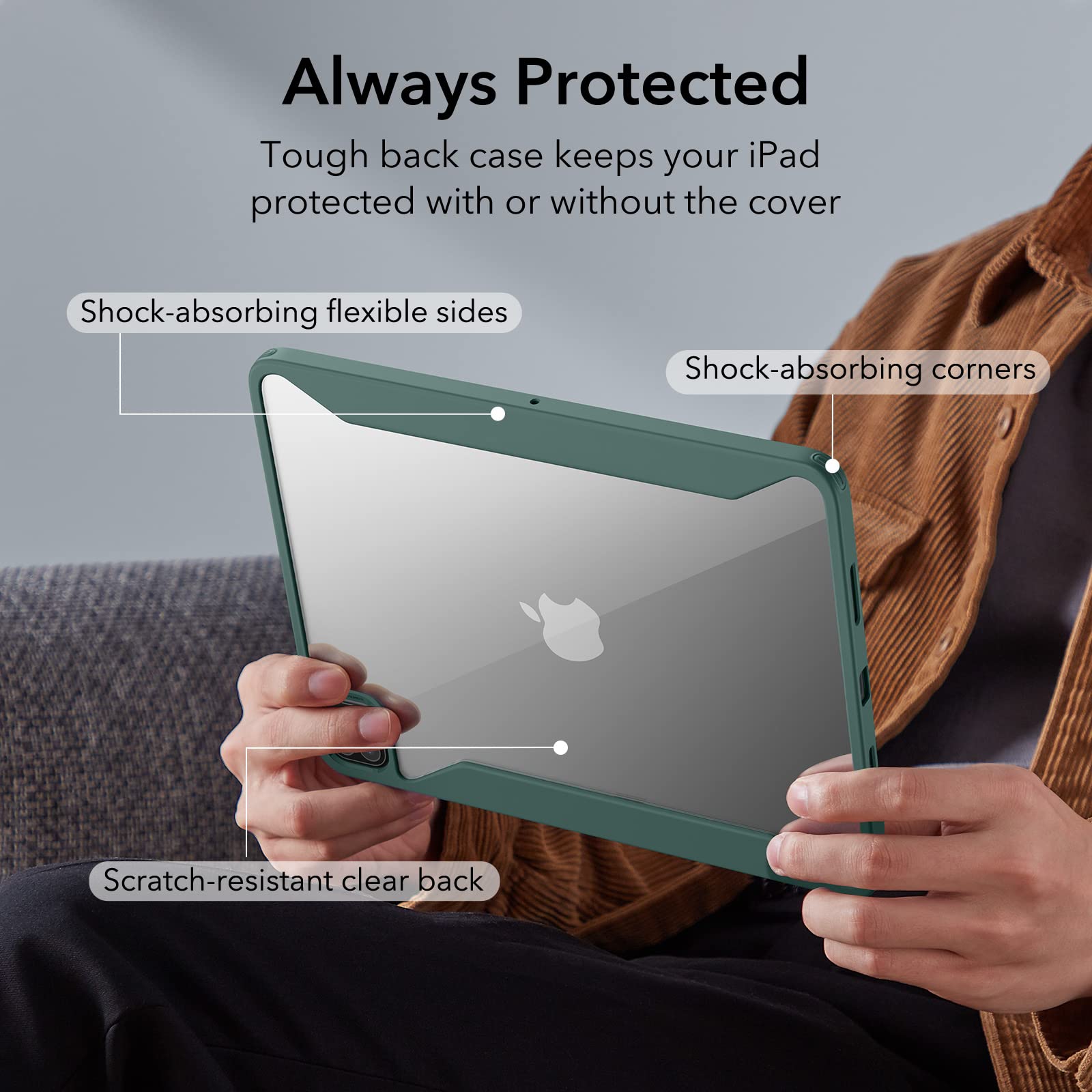 Foto 6 pulgar | Funda Esr Para Ipad Pro 12.9 (2022/2021) Con Soporte Para Lápices, Color Verde - Venta Internacional.