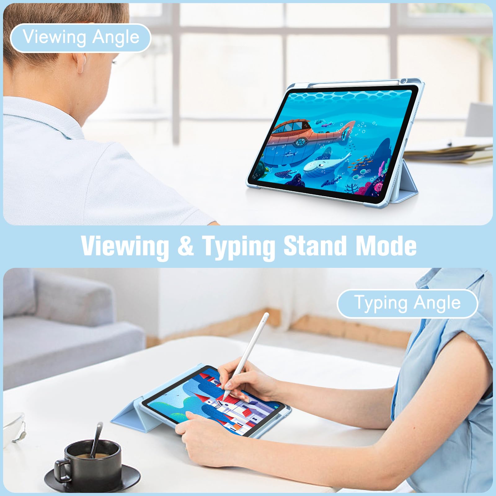 Foto 4 pulgar | Funda Fintie Hybrid Slim Para Ipad Air De 11 Pulgadas Con Soporte Para Lápices - Venta Internacional.