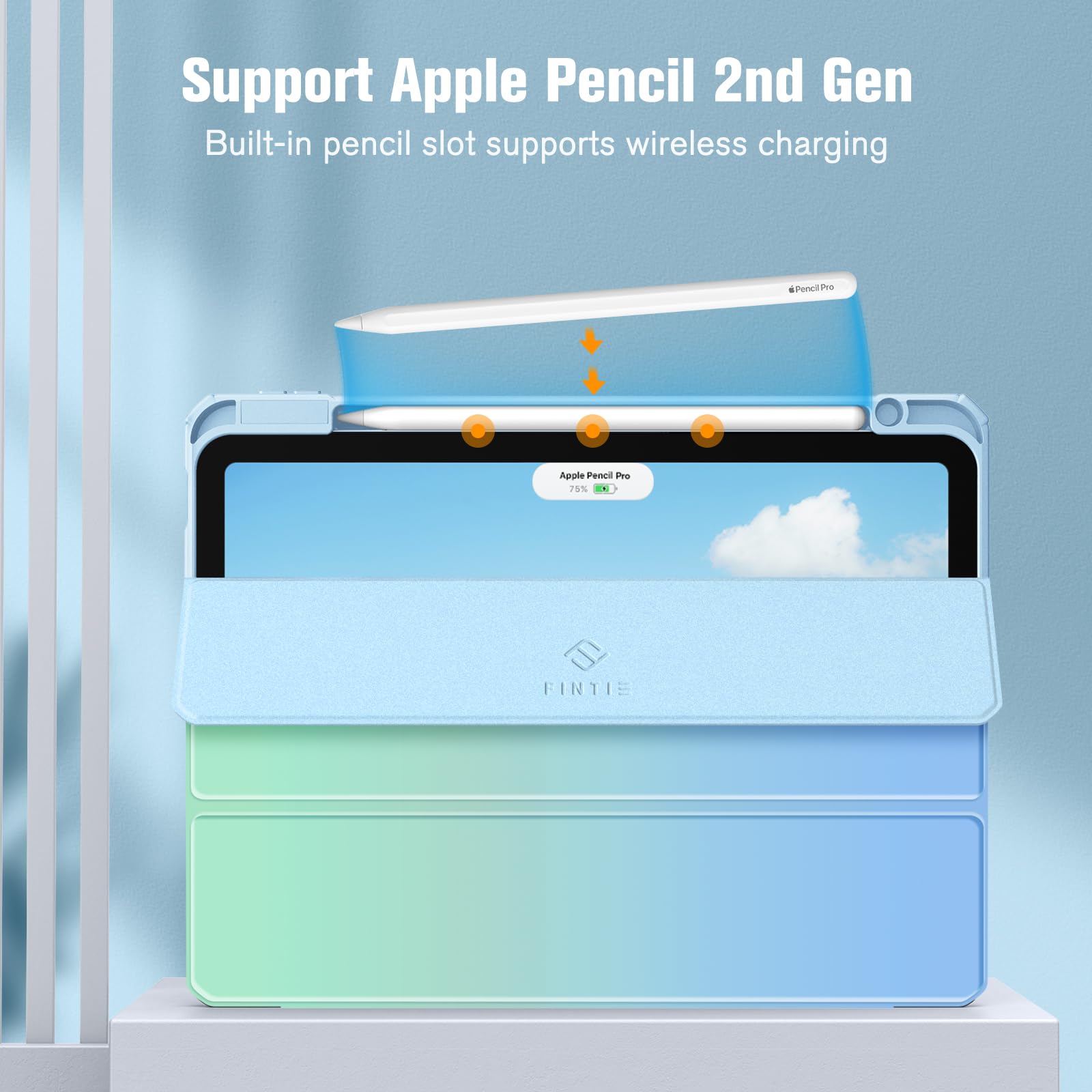 Foto 7 | Funda Fintie Hybrid Slim Para Ipad Air De 11 Pulgadas Con Soporte Para Lápices - Venta Internacional.