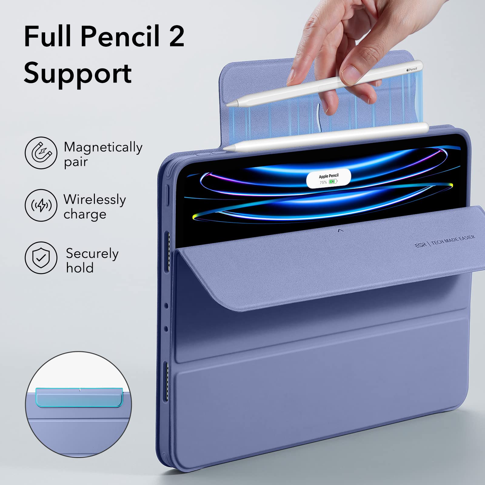 Foto 7 pulgar | Funda Esr Para Ipad Pro De 11 Pulgadas (2022/2021/2020/2018) Lavanda - Venta Internacional.