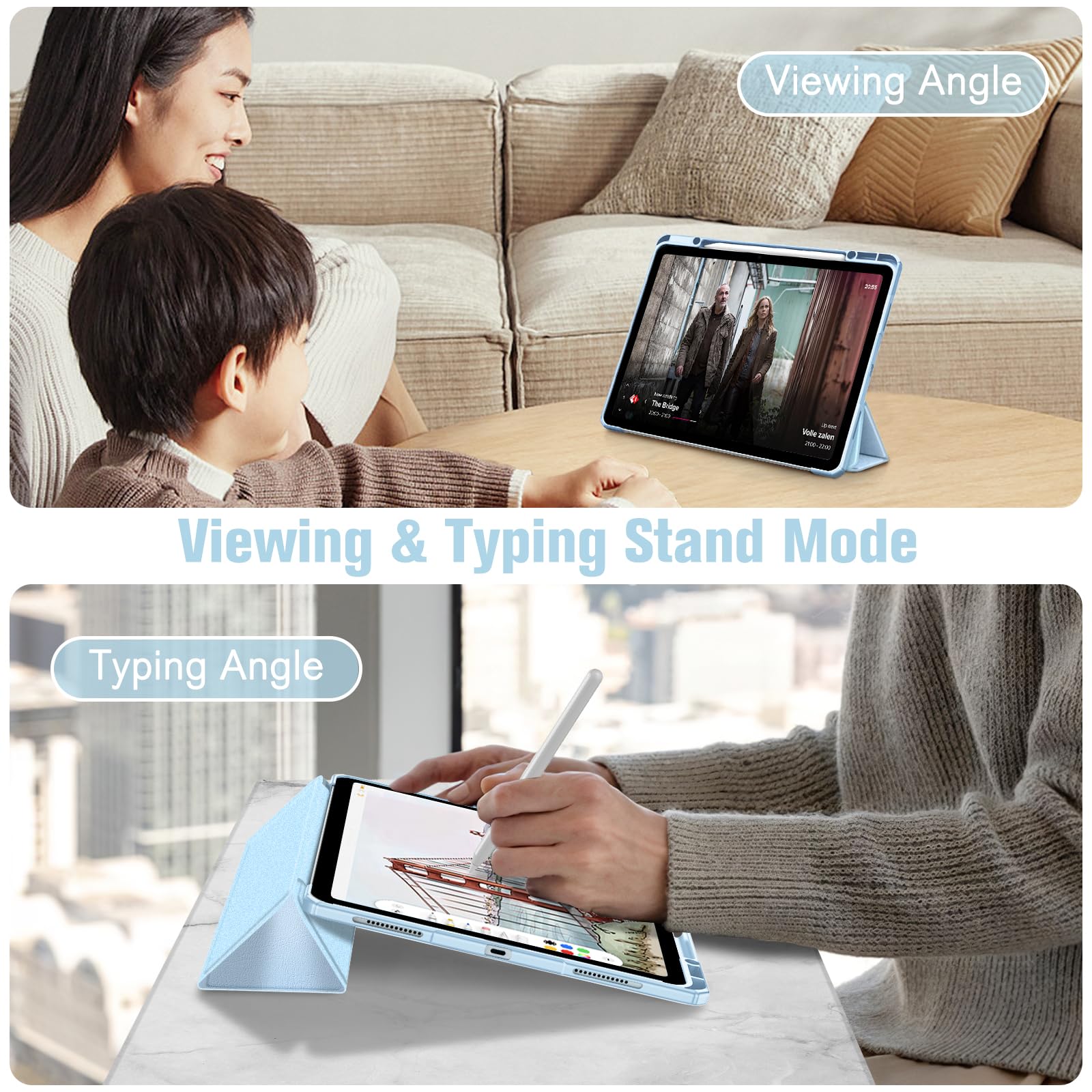 Foto 4 | Funda Fintie Hybrid Slim Para Ipad Air De 13 Pulgadas (m3) 2025, Color Azul Cielo - Venta Internacional.
